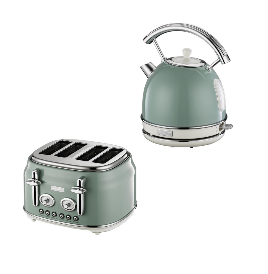 BerghoffBergHOFF GEM RETRO 1.7 Litre Mint Yeşil Yuvarlak Su Isıtıcısı & Mint Yeşil Dört Dilim Ekmek Kızartma Makinesi79500517950021