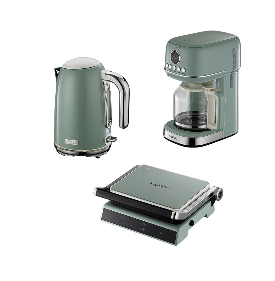 BerghoffBergHOFF GEM RETRO 1.7 Litre Mint Yeşil Su Isıtıcısı, Filtre Kahve Makinesi & Dijital Izgara ve Tost Makinesi795003179504017950501