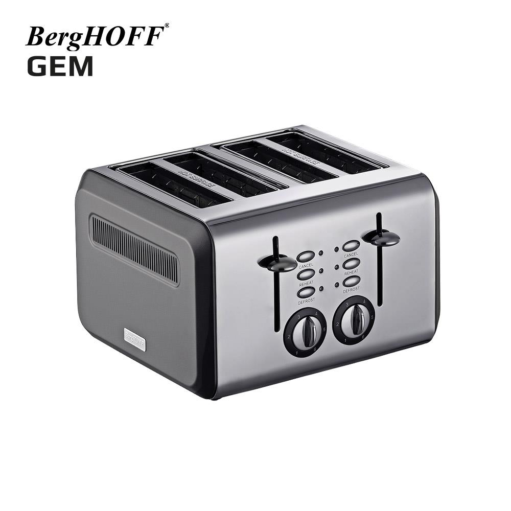 BerghoffBergHOFF GEM TITAN Parlak Gümüş Gri Dört Dilim Ekmek Kızartma Makinesi7950082