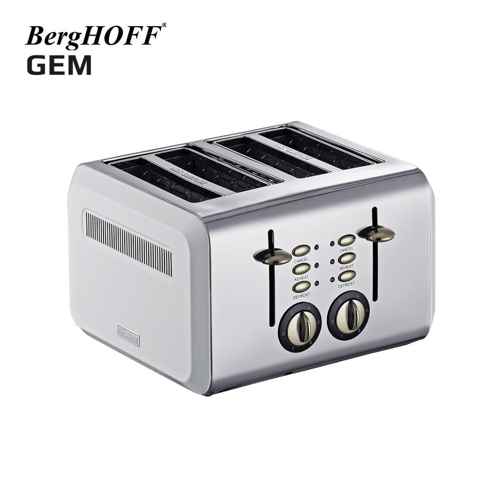 BerghoffBergHOFF GEM TITAN Parlak Gümüş Beyaz Dört Dilim Ekmek Kızartma Makinesi7950081