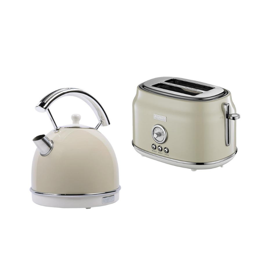 BerghoffBergHOFF GEM RETRO Krem Rengi İki Dilim Ekmek Kızartma Makinesi & 1.7 Litre Vanilya krem Rengi Yuvarlak Su Isıtıcısı79500227950042