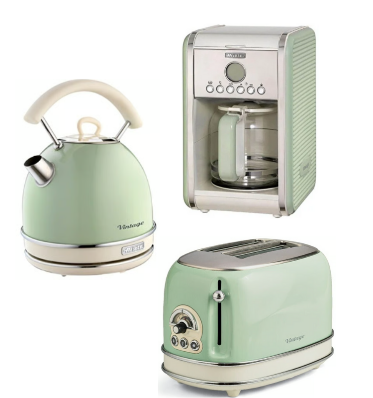ARIETEAriete Vintage Su Isıtıcı Kettle, Ekmek Kızartma Ve Filtre Kahve Makinesi Seti00M134204AR000C015514AR056SIS014017