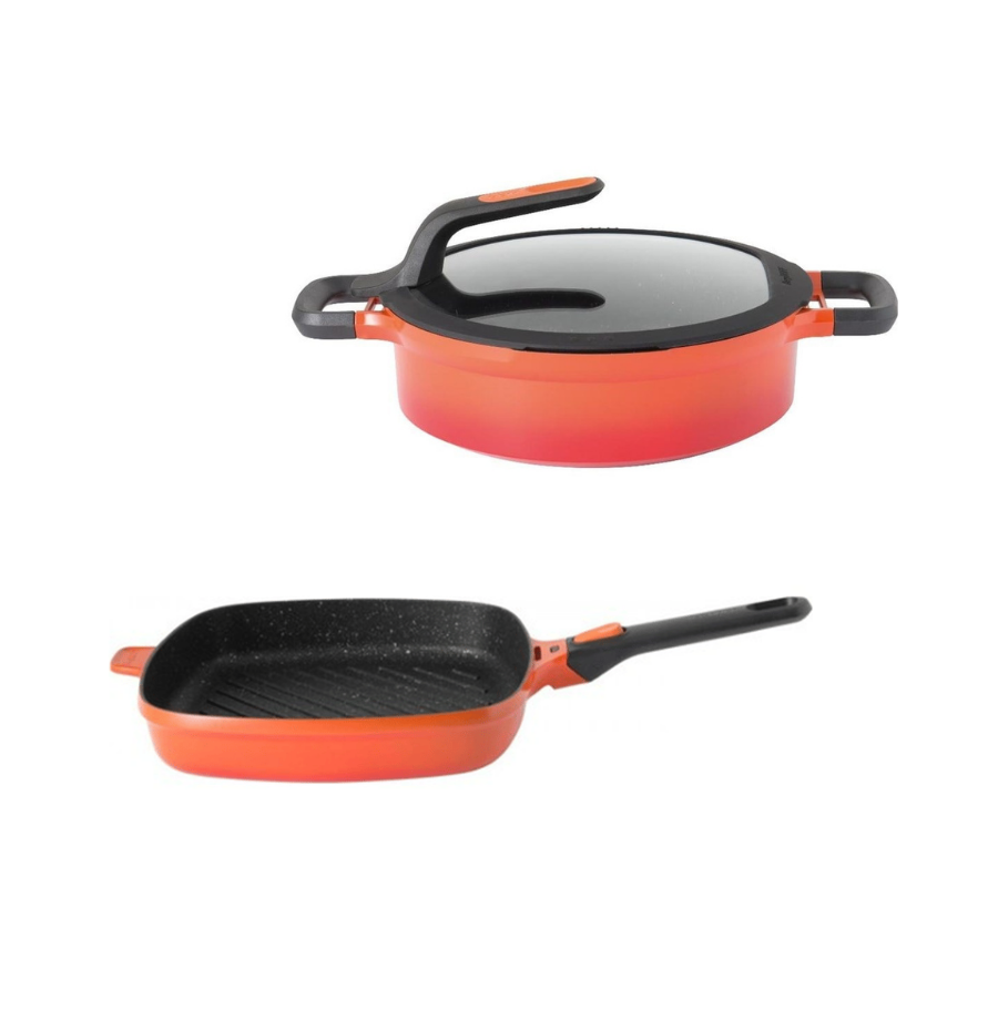 BerghoffBerghoff Gem Stay Cool Soft Orange Pilav Tenceresi 26 Cm &  Çıkarılabilir Saplı Izgara Tava 24 CM85010398501040