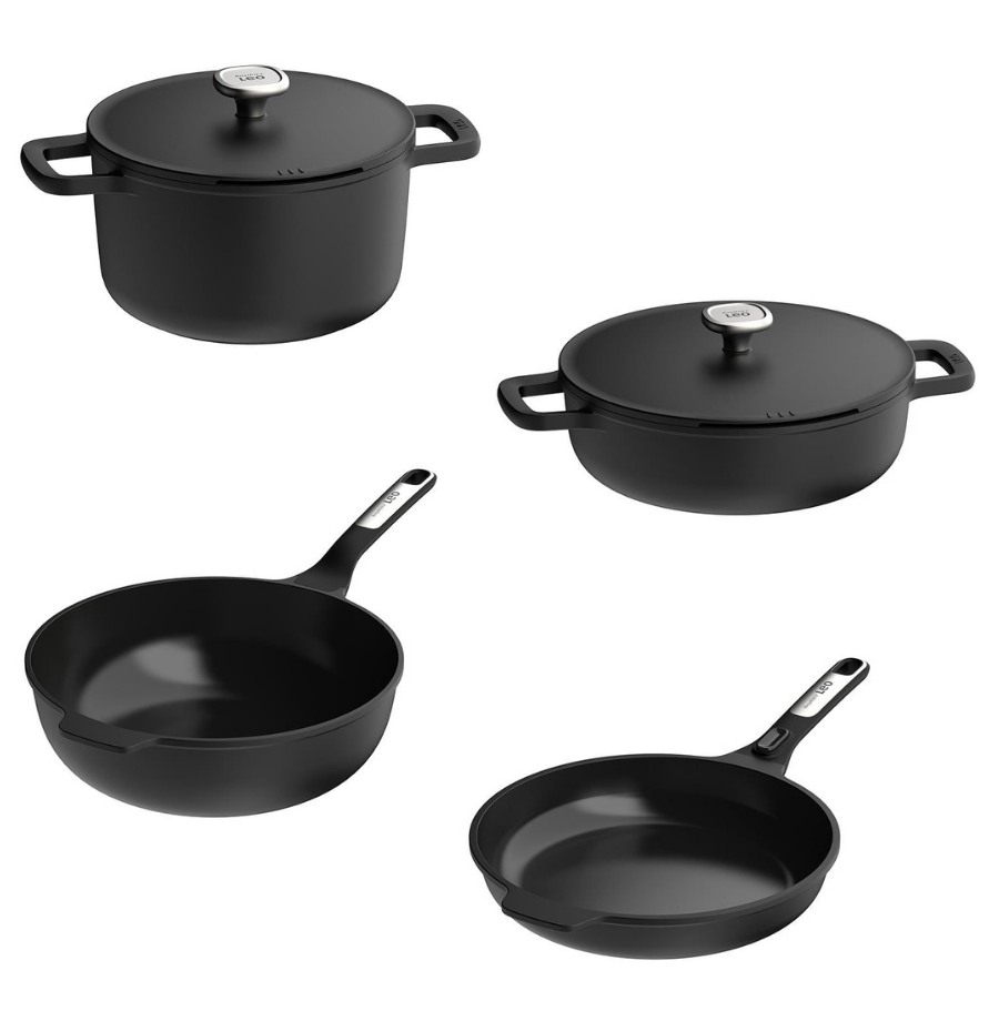 BerghoffBergHOFF LEO Phantom Yapışmaz Wok Tava 30 Cm, Kızartma Tavası 28 cm, Derin Tencere 24 Cm & Pilav Tenceresi 28 Cm3950577395057939505713950581