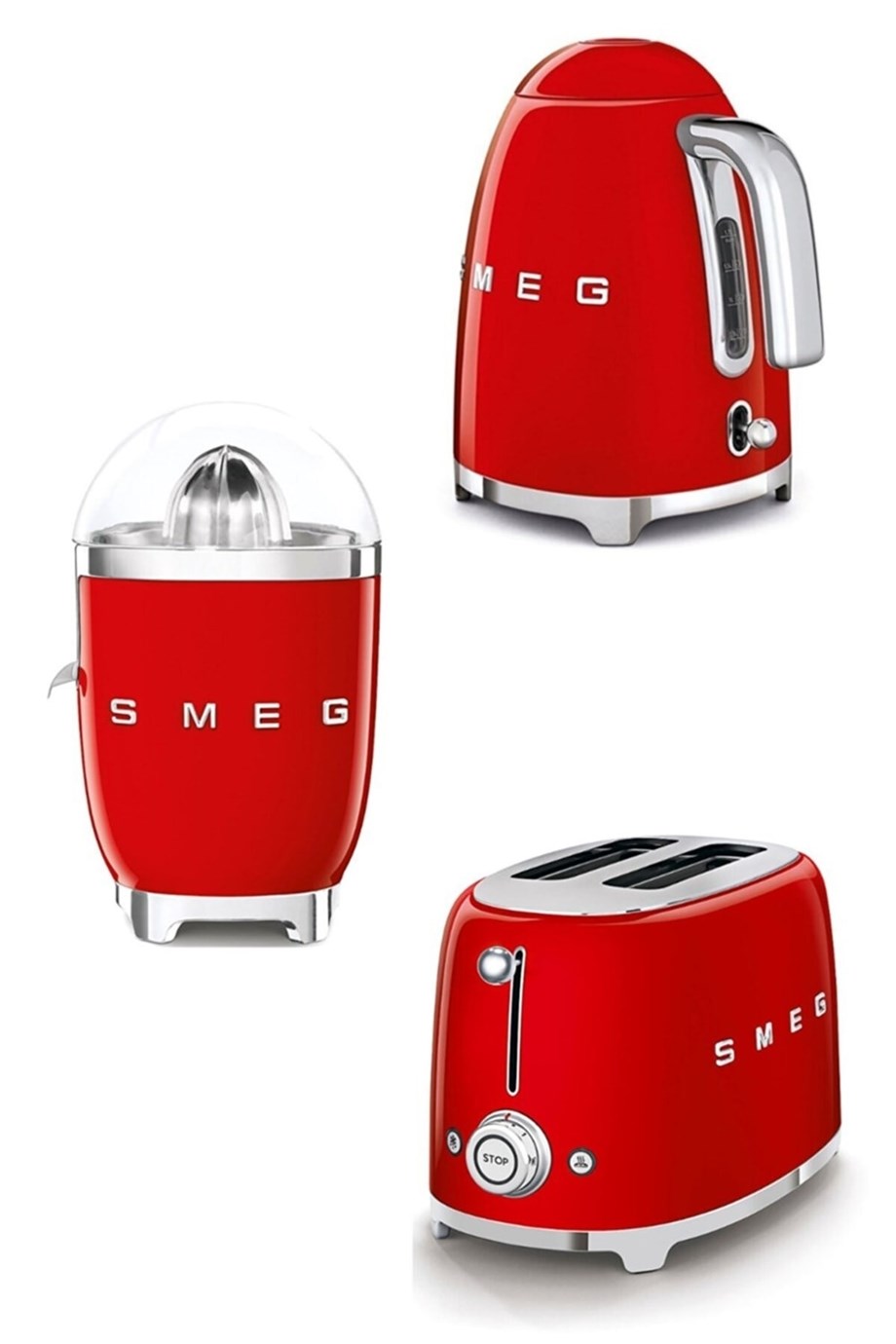 SMEGSmeg Kırmızı Kettle Ekmek Kızartma Mak. ve Narenciye SıkacağıKLF03CJF01TSF01RDEU