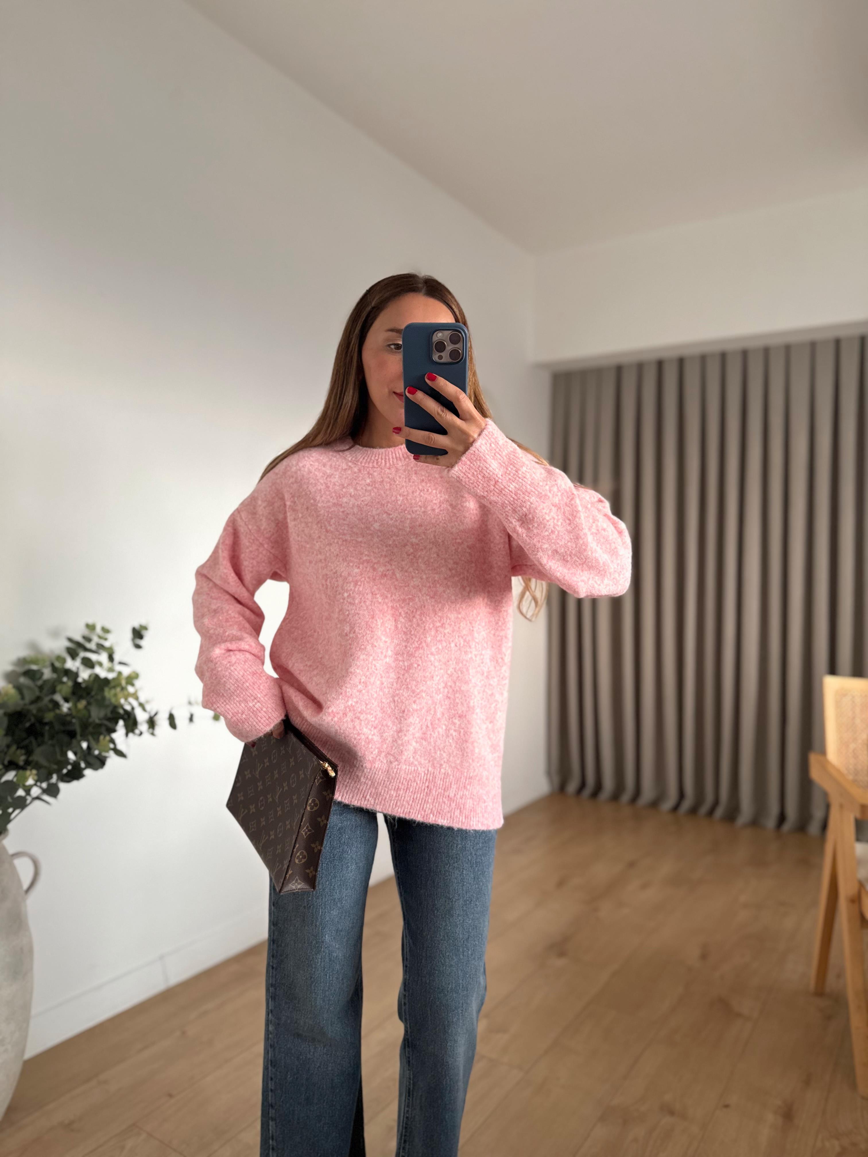 0494 Yumoş Pembe Basic Triko Kazak