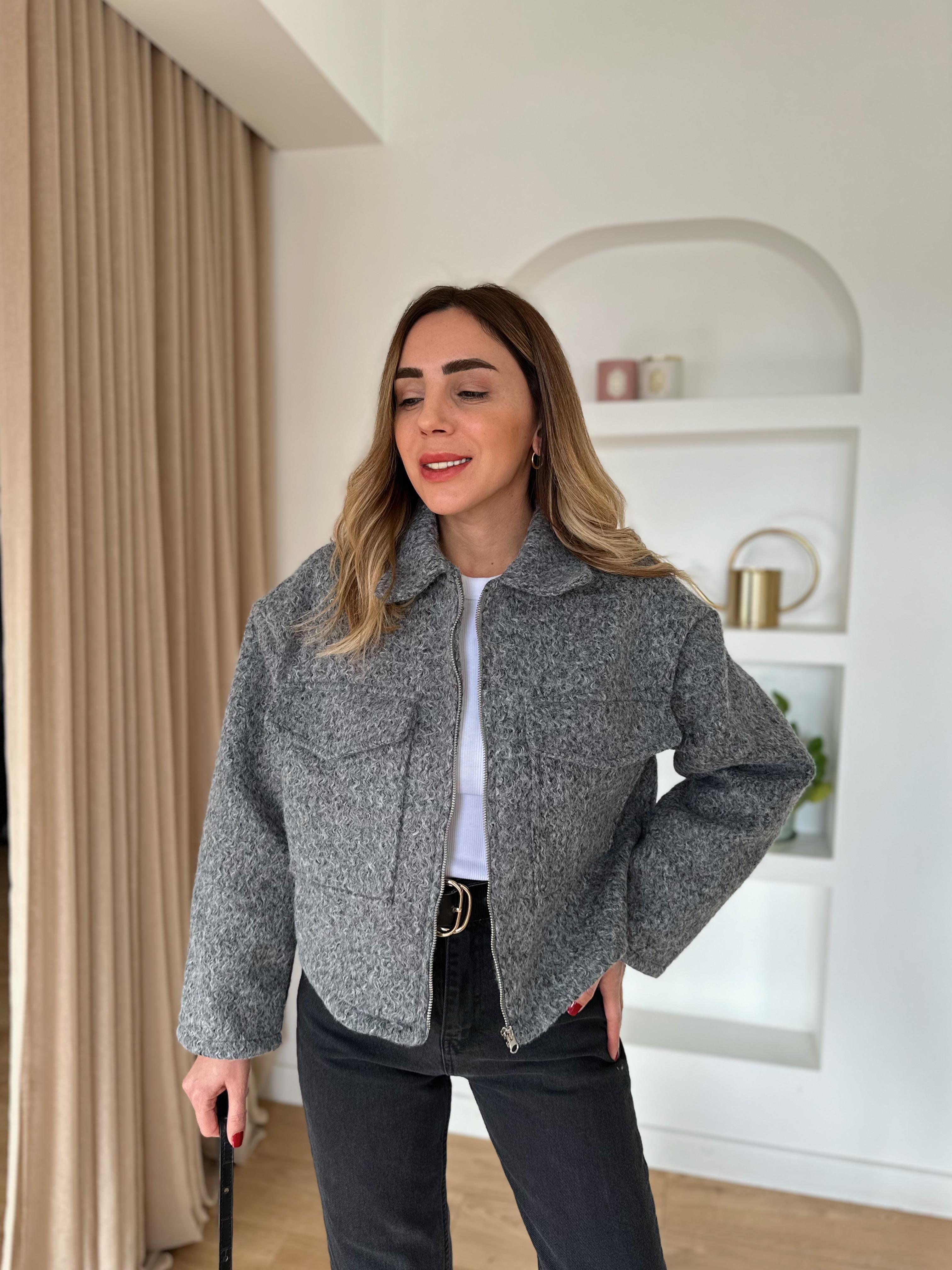 GRİ ZR MODEL BUKLET CEKET