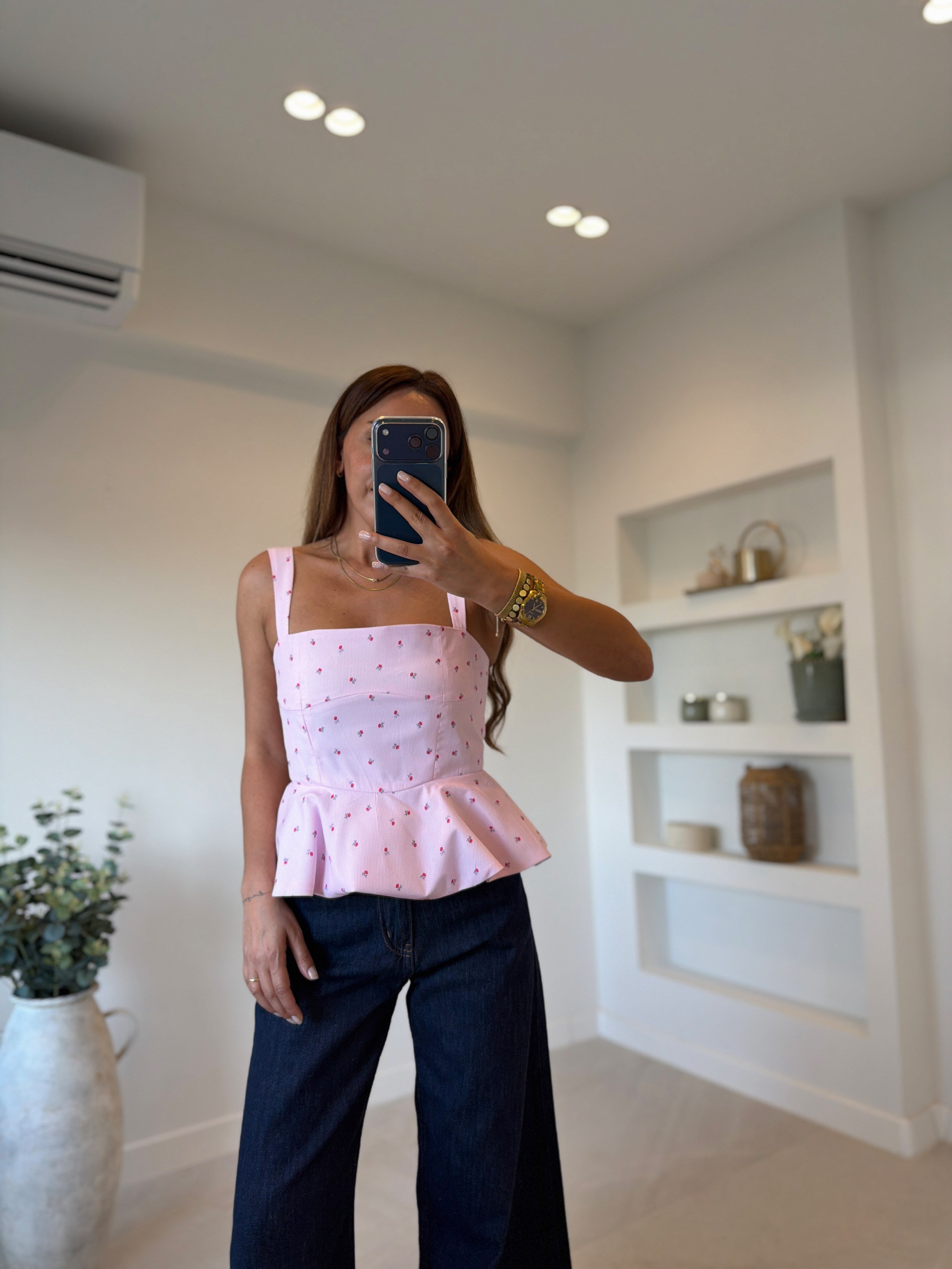 Low 3280 Çiçek Desenli Pembe Büstiyer