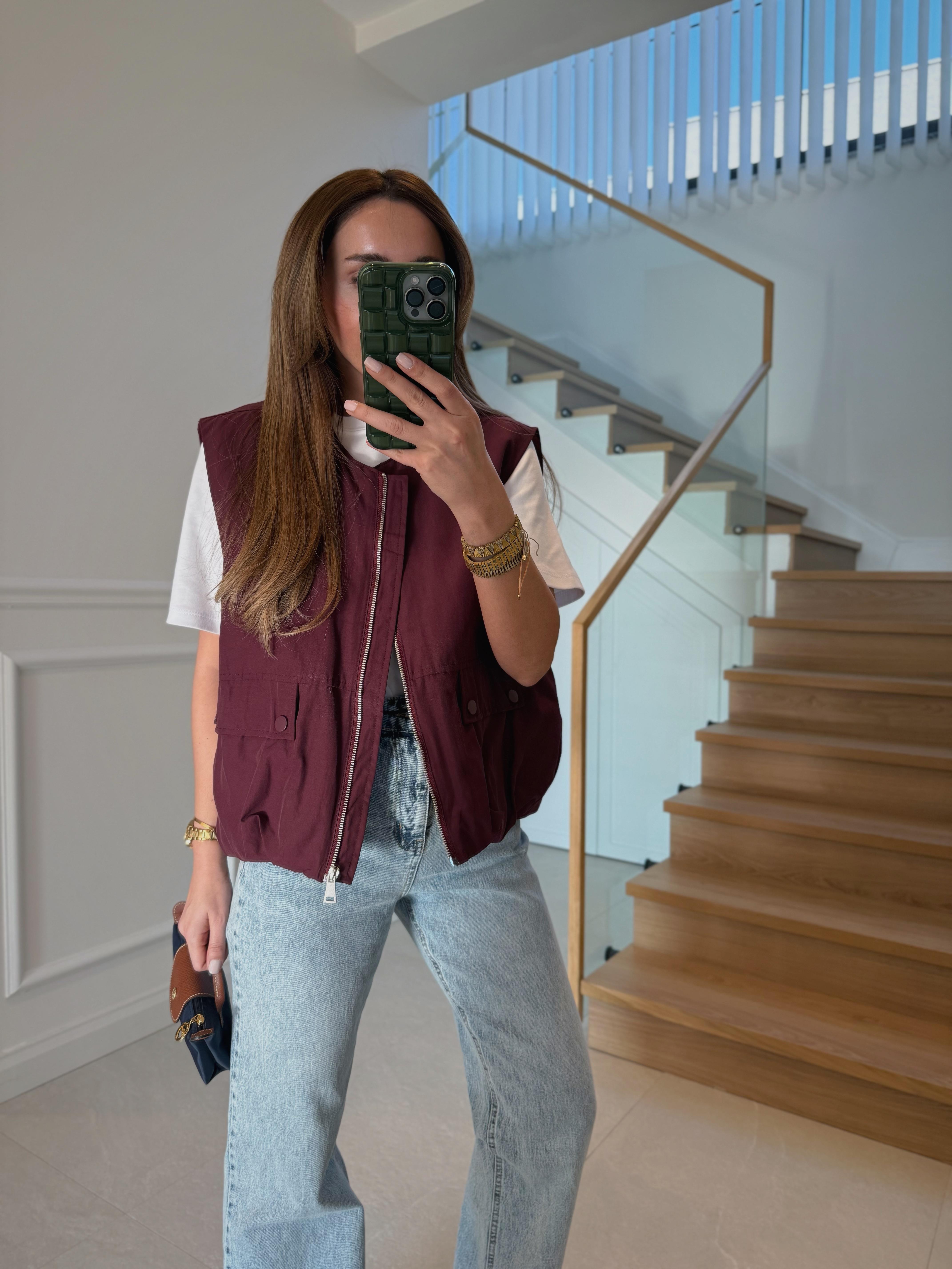 Low 5087 Cepli Bordo Gabardin Yelek
