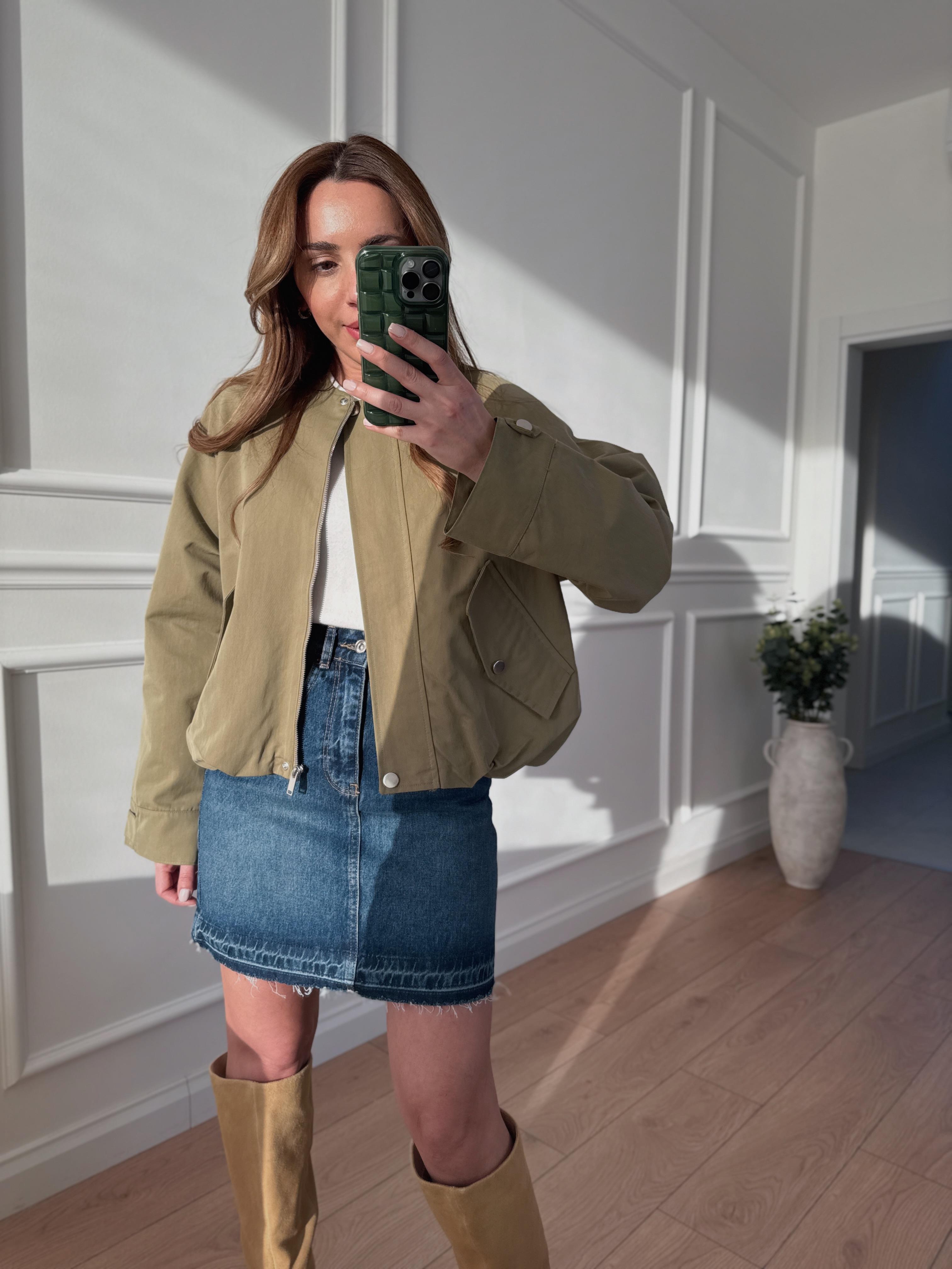 Low Haki Tensel Gabardin Bomber Ceket