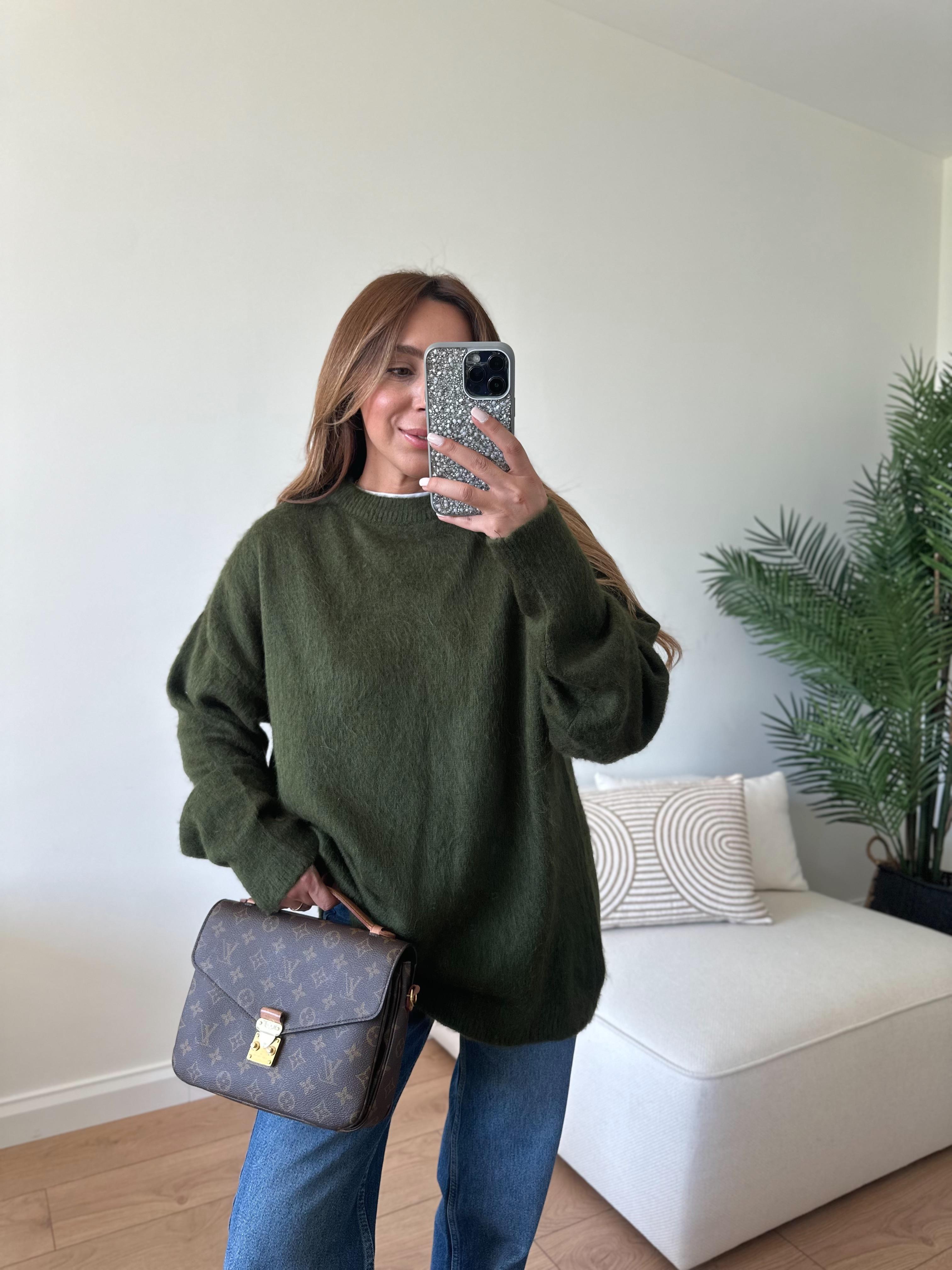 Massmo Muadil Joena Haki Yumoş Oversize Kazak