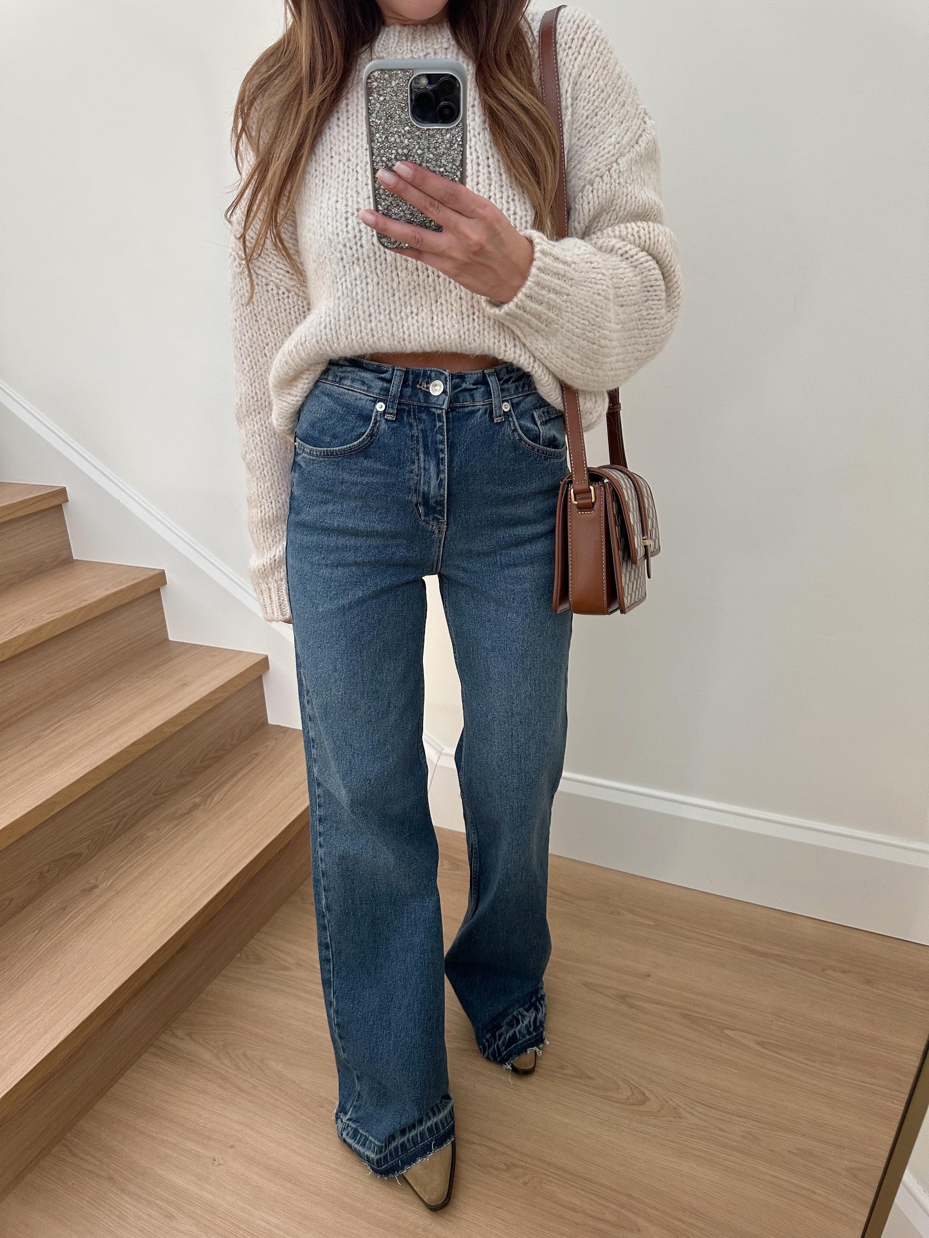 MD Muadil Mavi Taşlamalı Wide Leg Jean