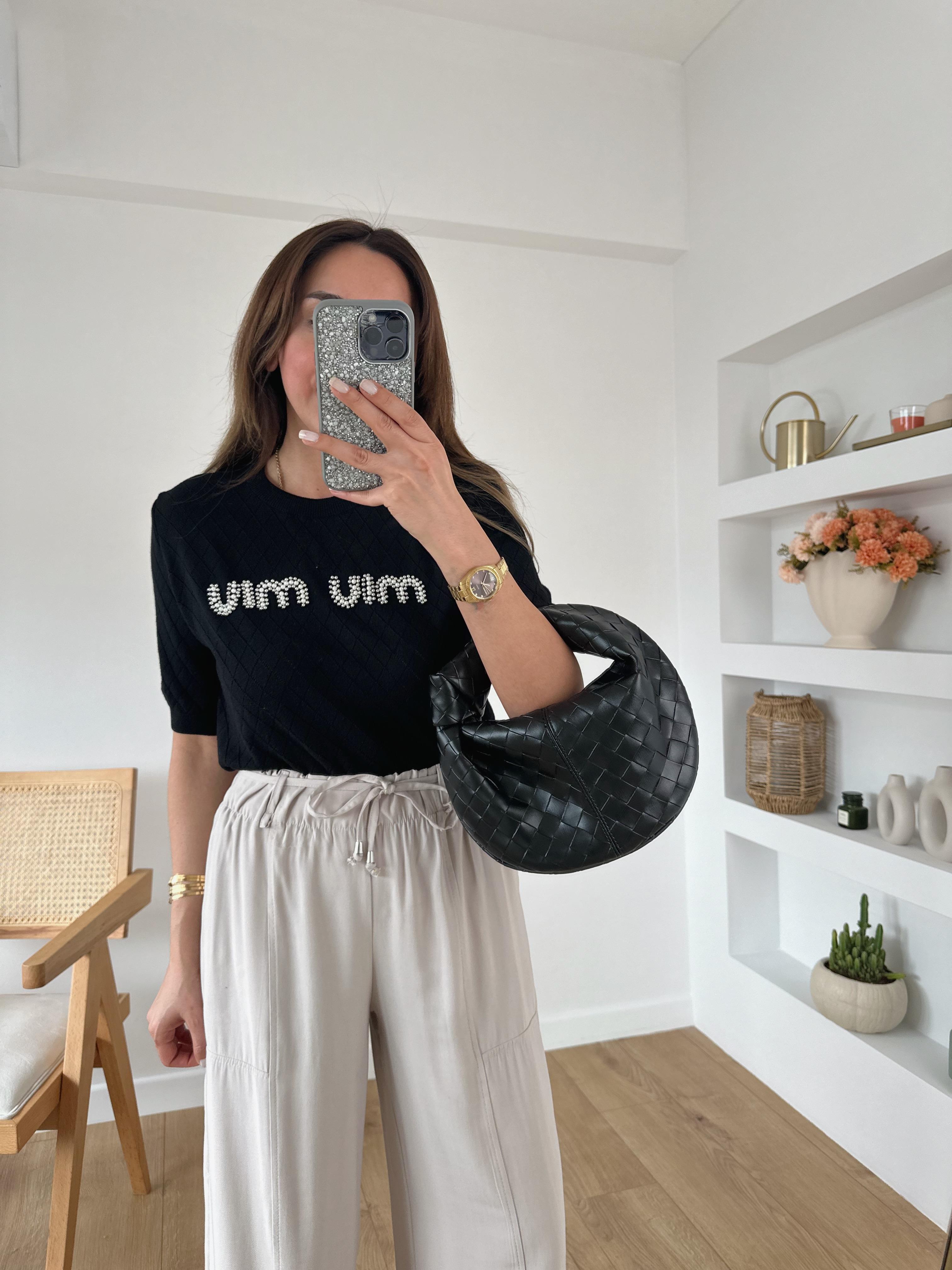 MIU MUADİL PREMİUM İNCİLİ SİYAH TRİKO