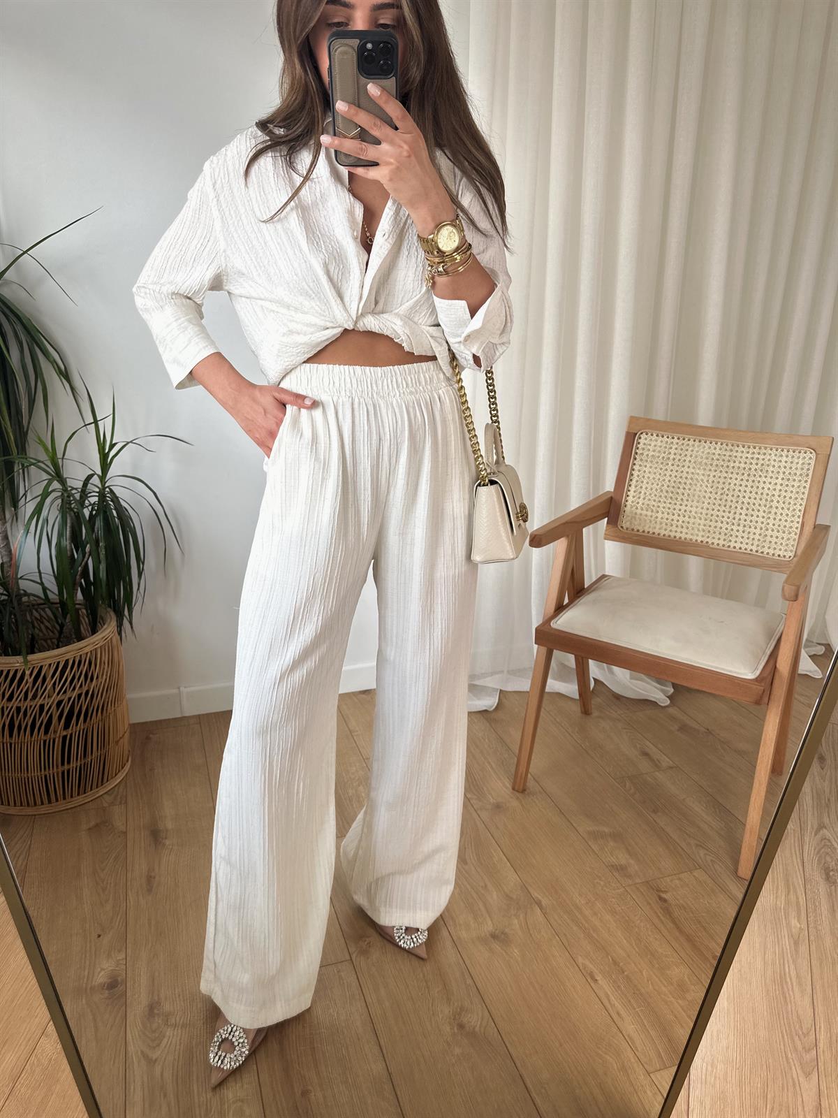 NATUREL DOKULU ŞORTLU PANTOLON