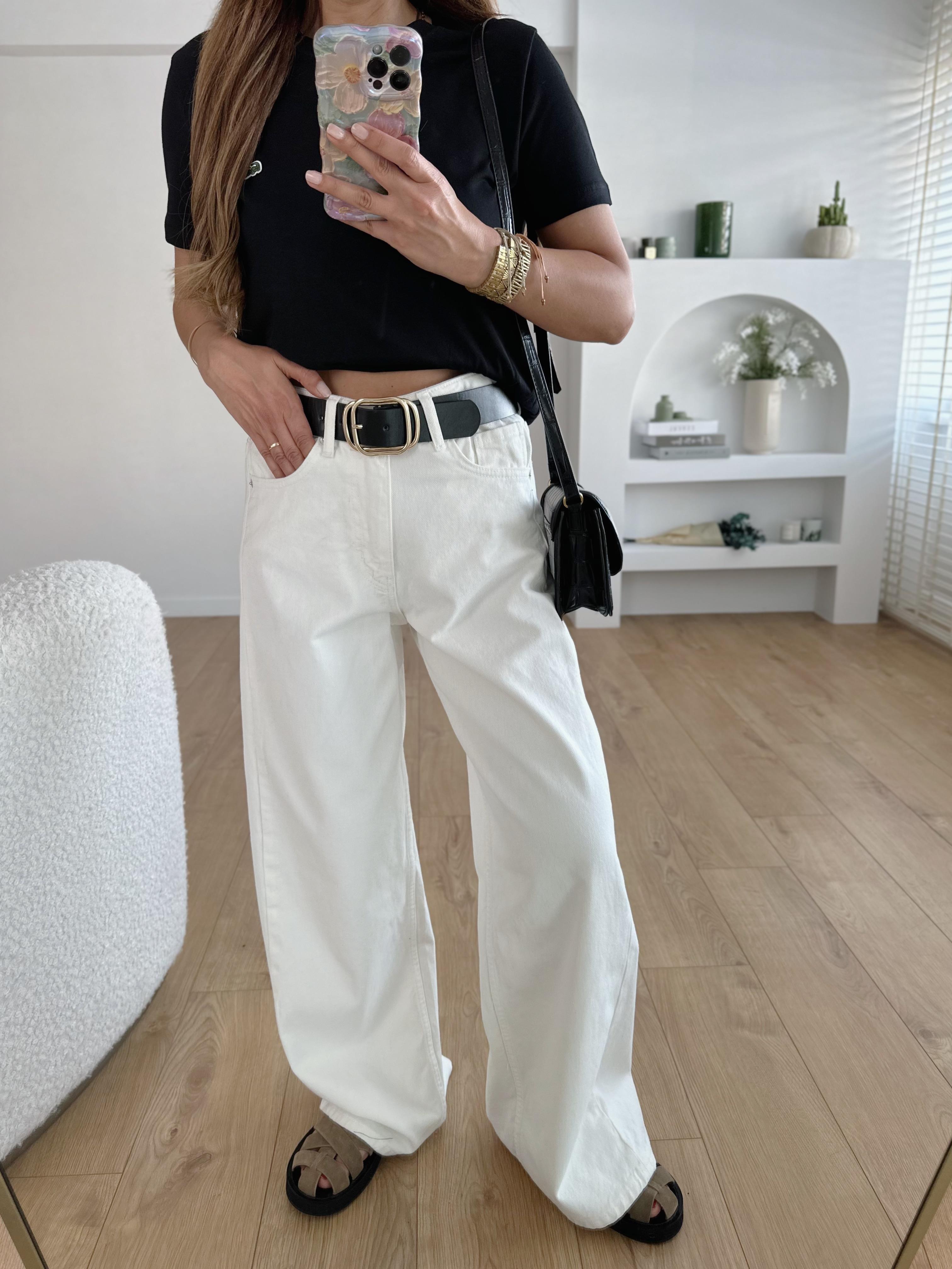 ZR KIRIK BEYAZ BAGGY JEAN