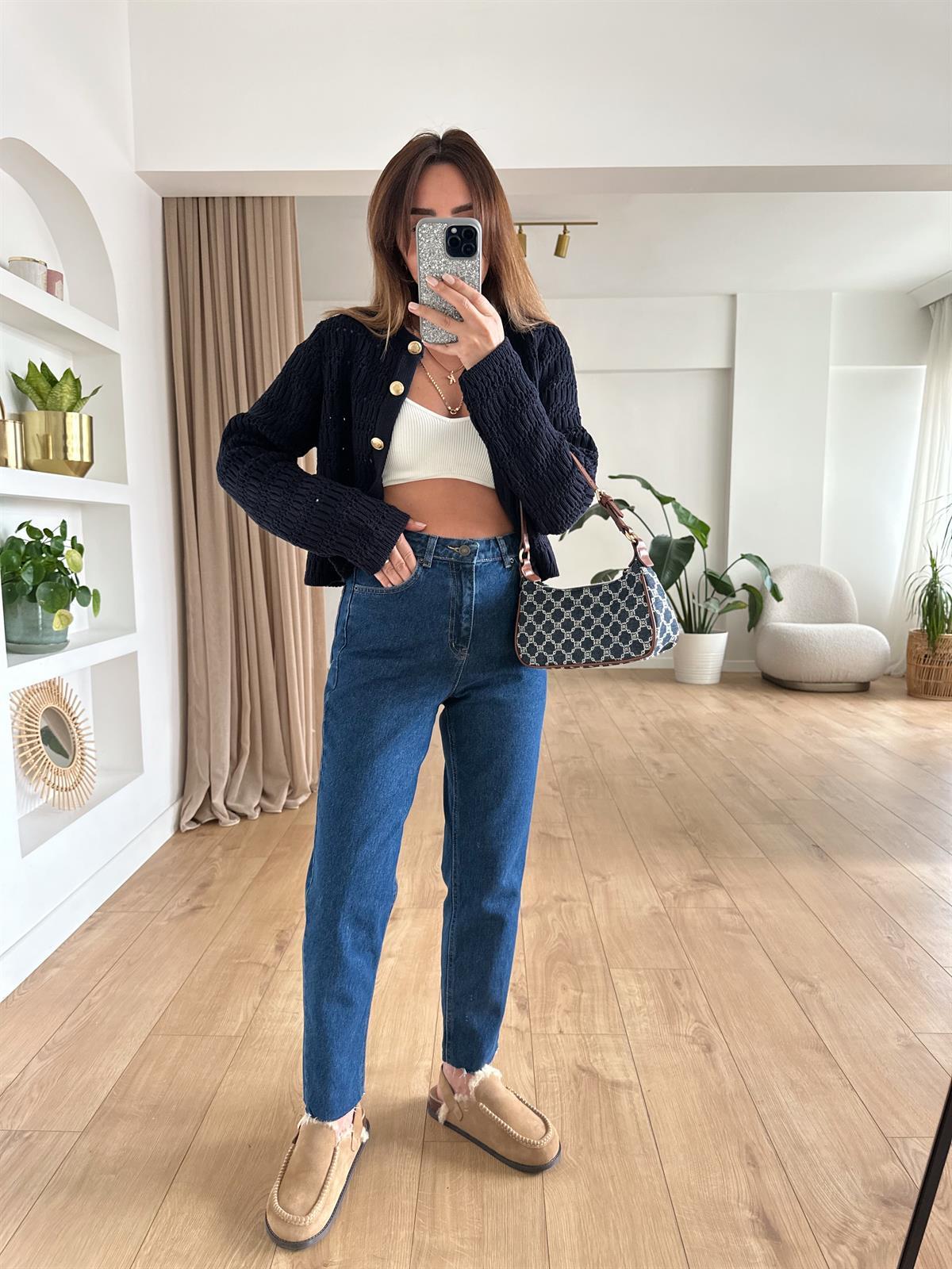  LACİVERT MOTO MOM JEAN