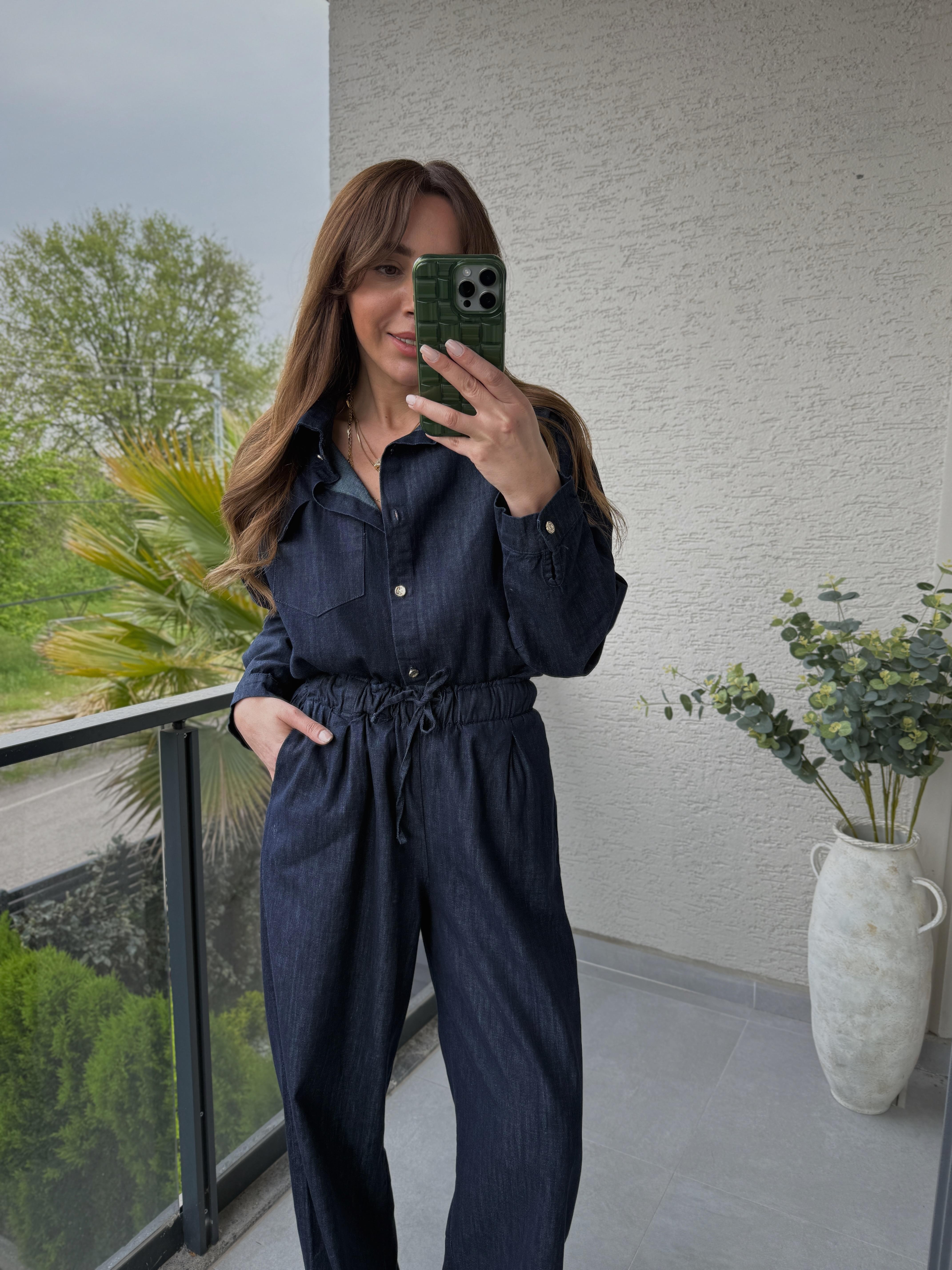 0089 Cep Detaylı Denim Gömlek