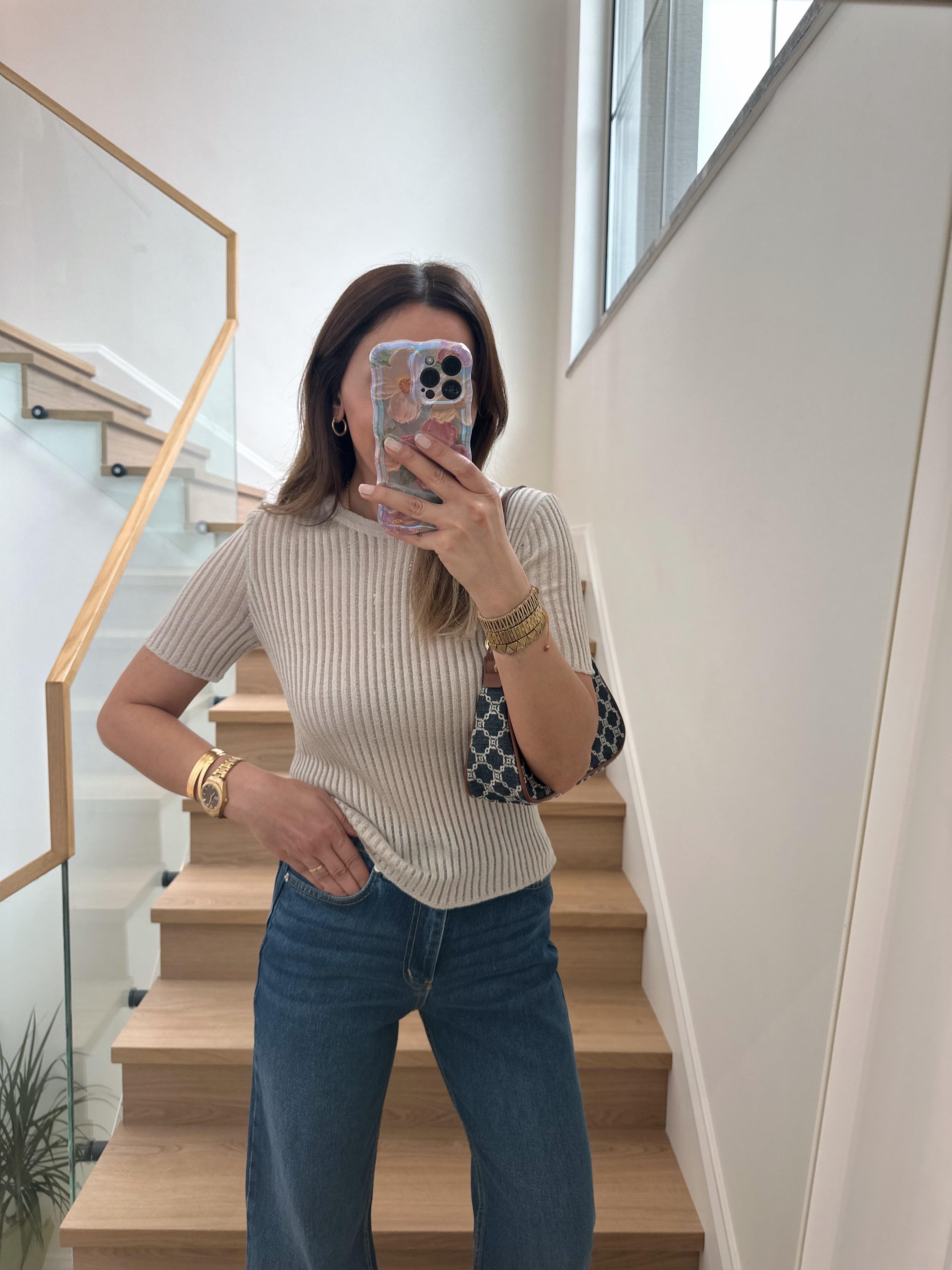 AÇIK GRİ BİSİKLET YAKA TRANSPARAN TRİKO