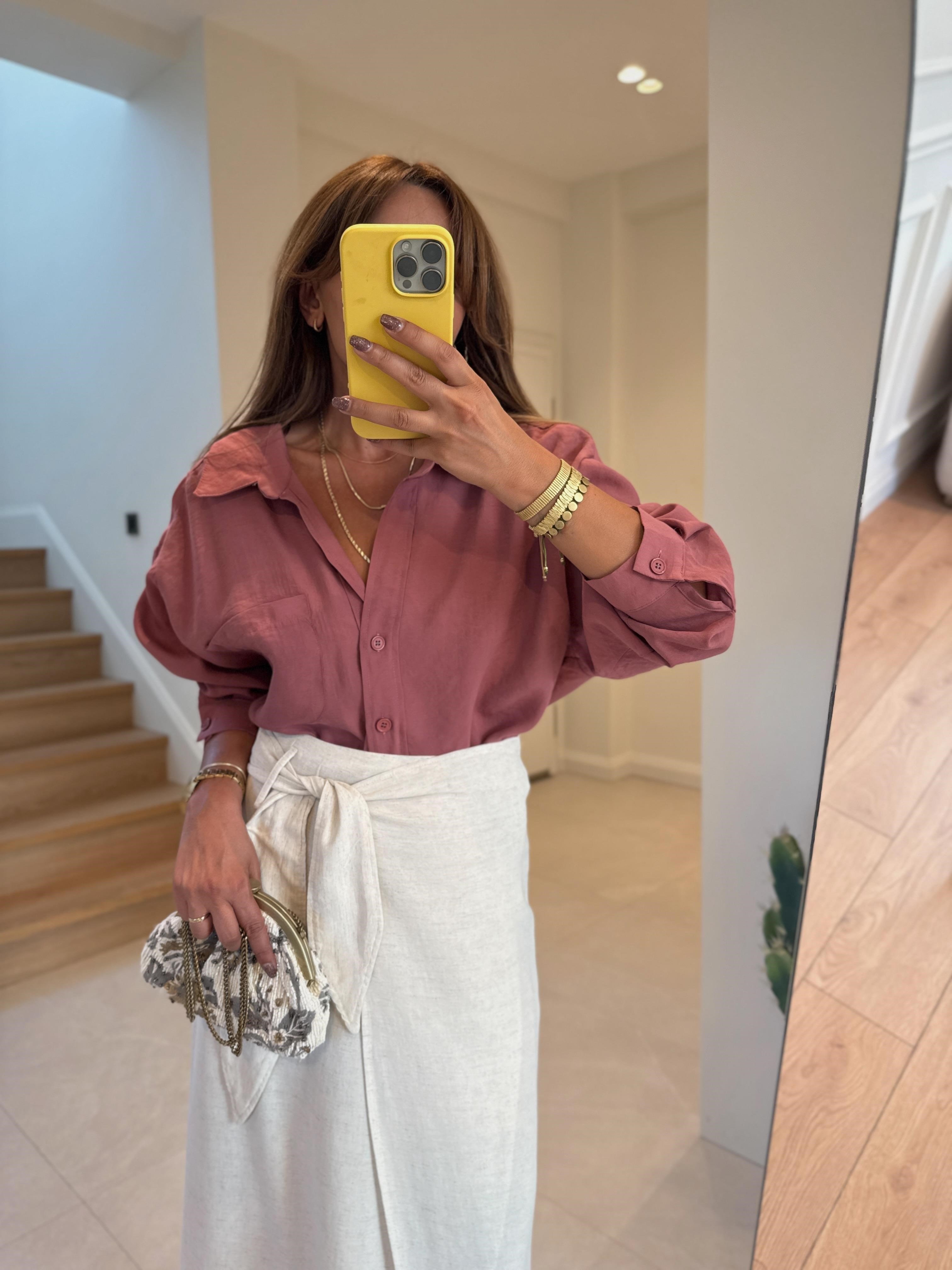 Amy Tarçın Tensel Oversize Gömlek