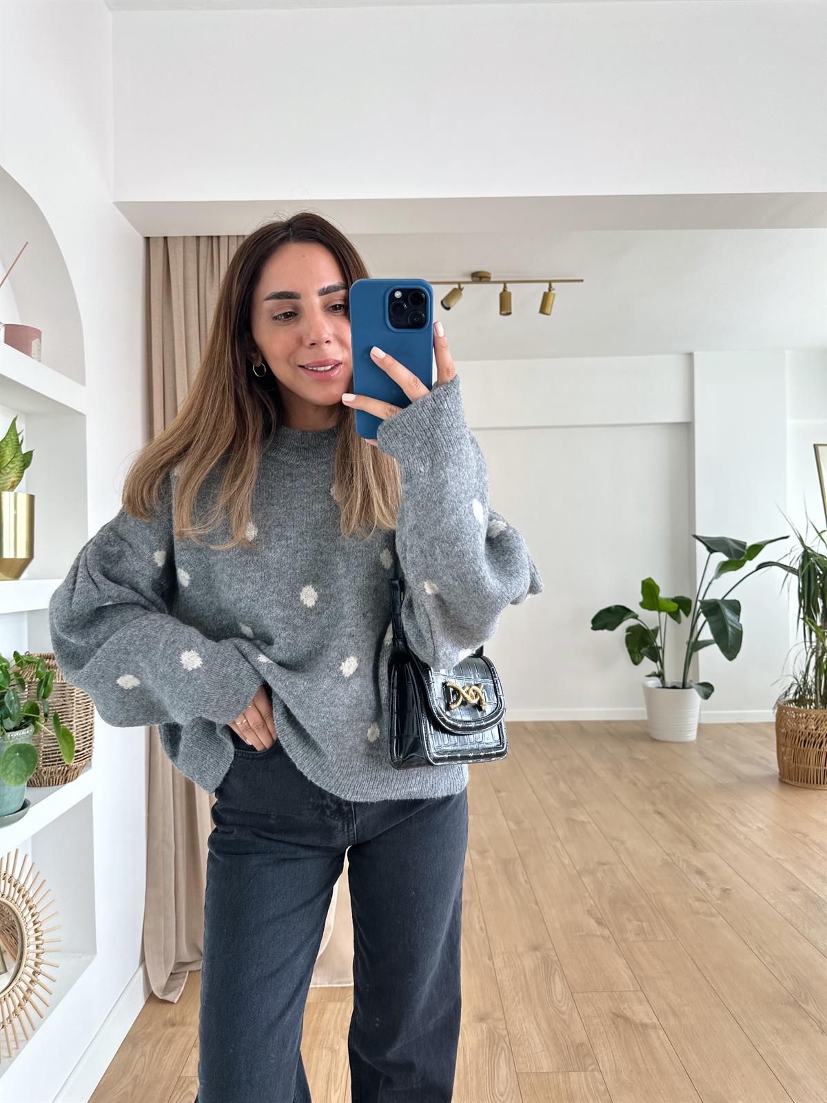 ASOS GRİ PUNALI TUMOŞ KAZAK
