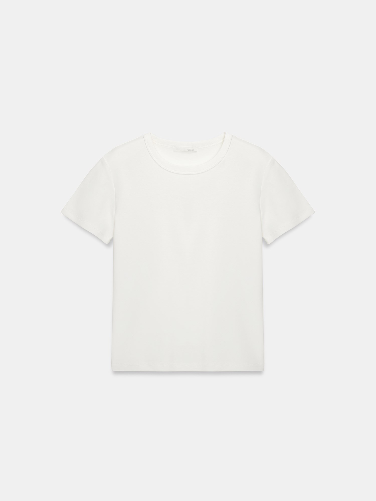 Dilvin 32779 Bisiklet Yaka T-shirt-Ekru