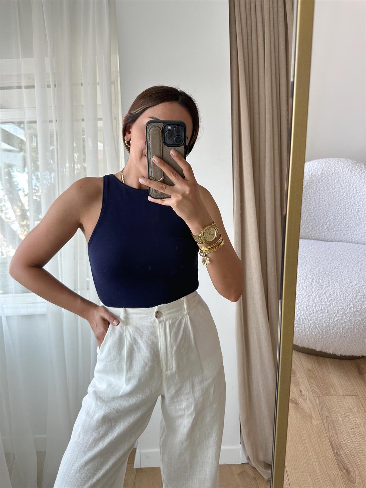 DİLVİN HALTER YAKA LACİVERT ATLET
