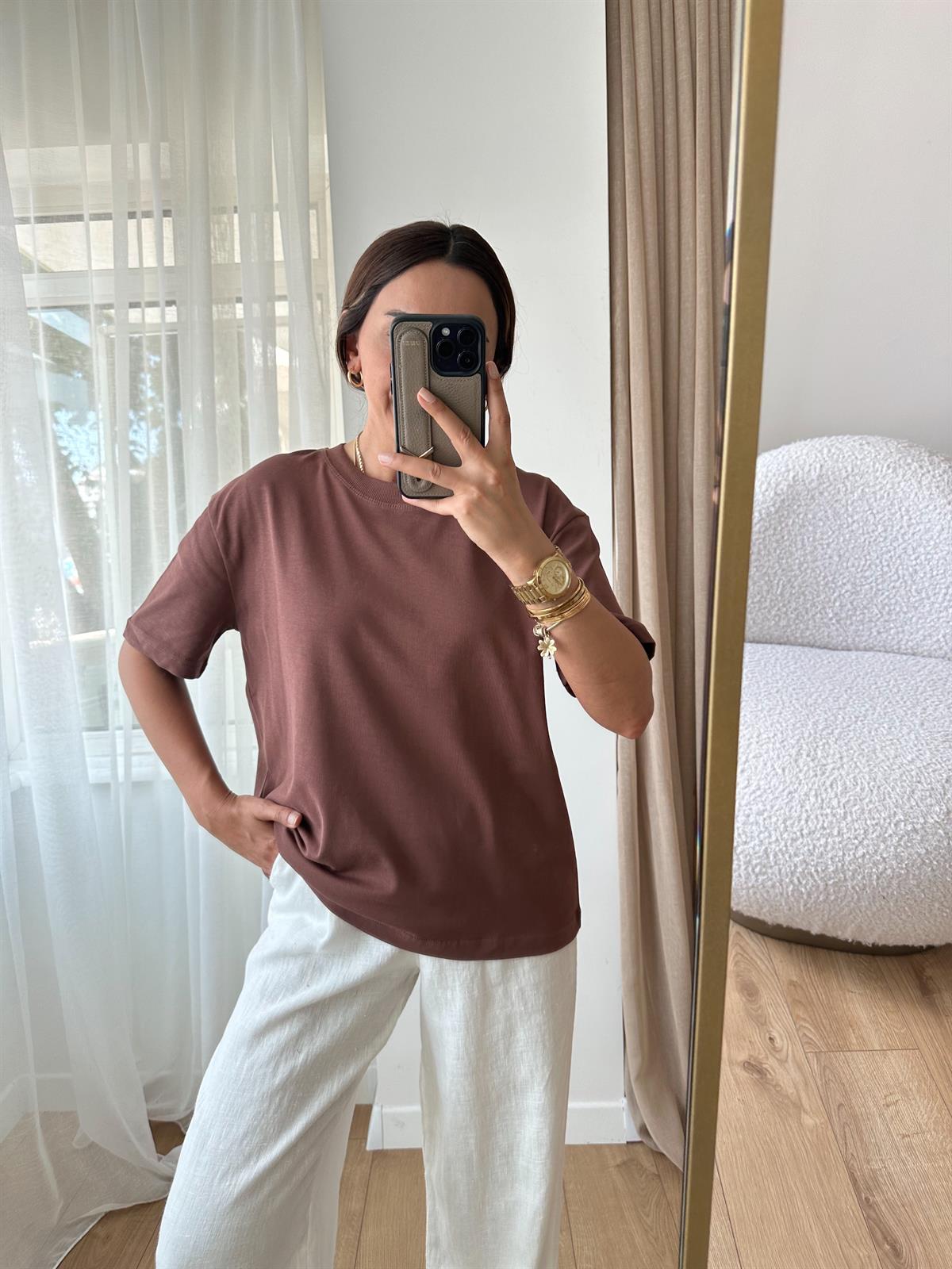 DİLVİN KAHVE  DİKİŞLİ TİŞÖRT