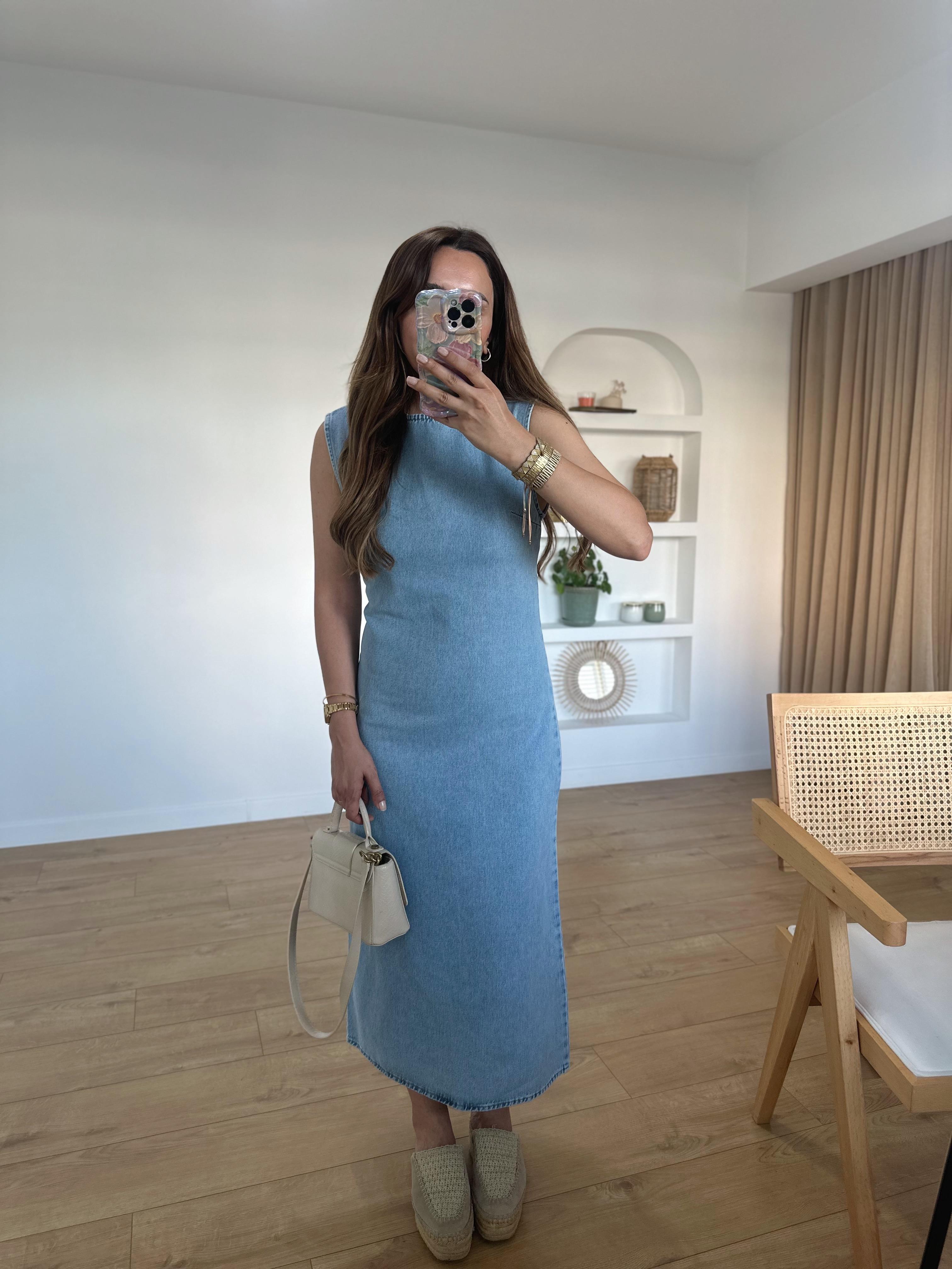 Dilvin Midi Boy Jean Elbise | Lukka Butik