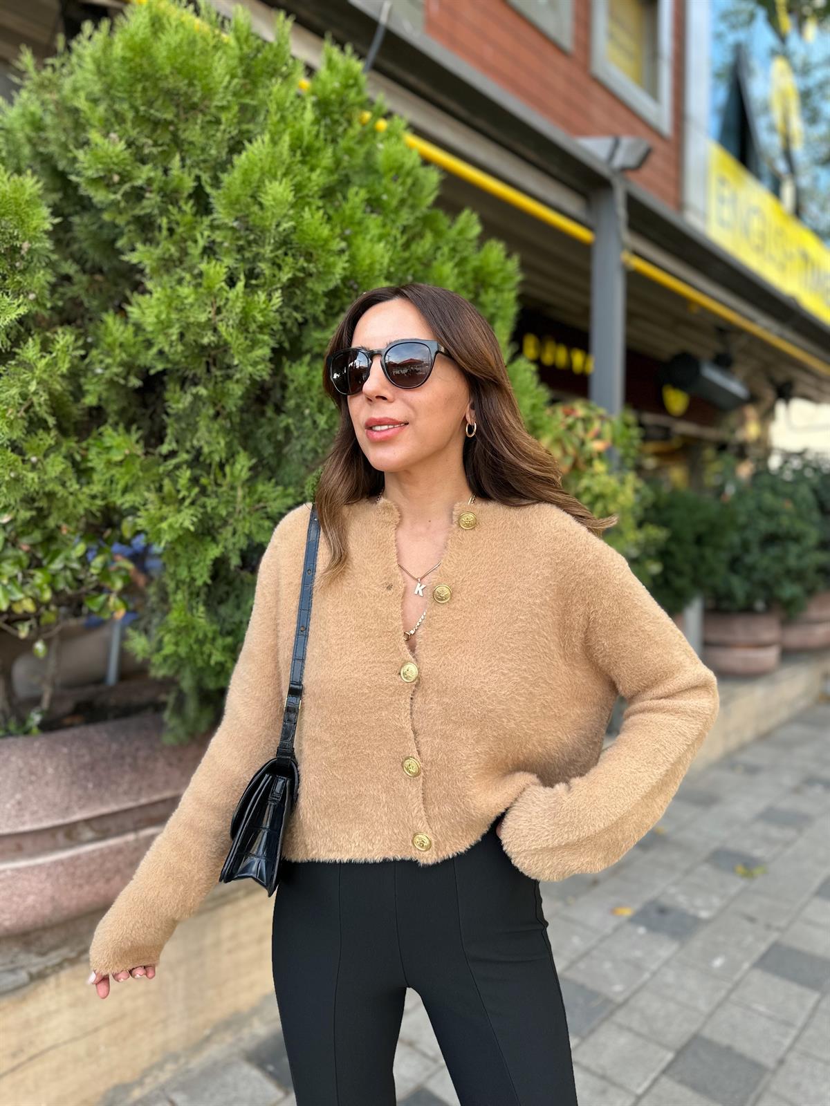 GOLD DÜĞMELİ  VİZON YUMOŞ HIRKA
