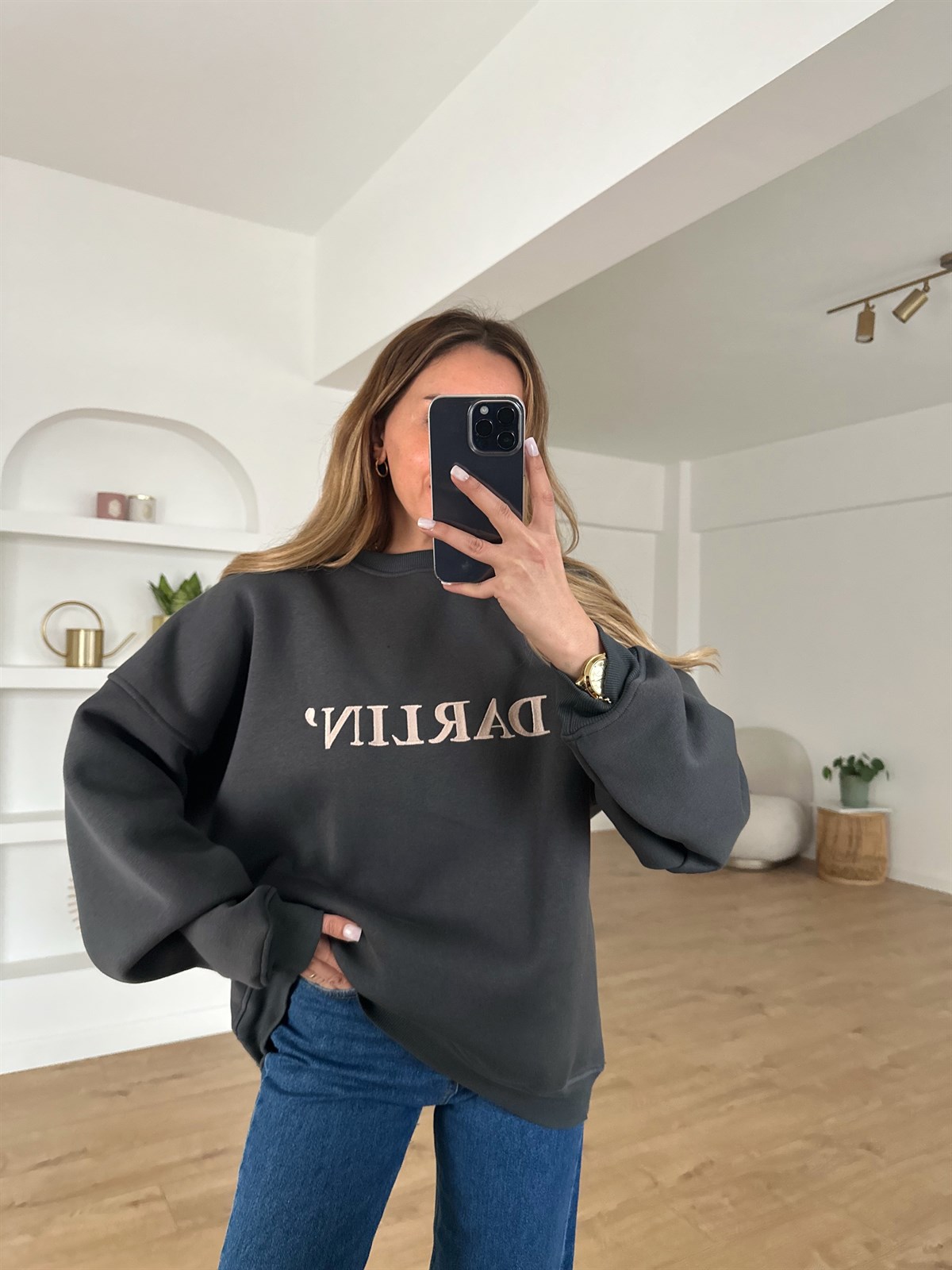 GRİ DARLIN NAKIŞLI SWEAT