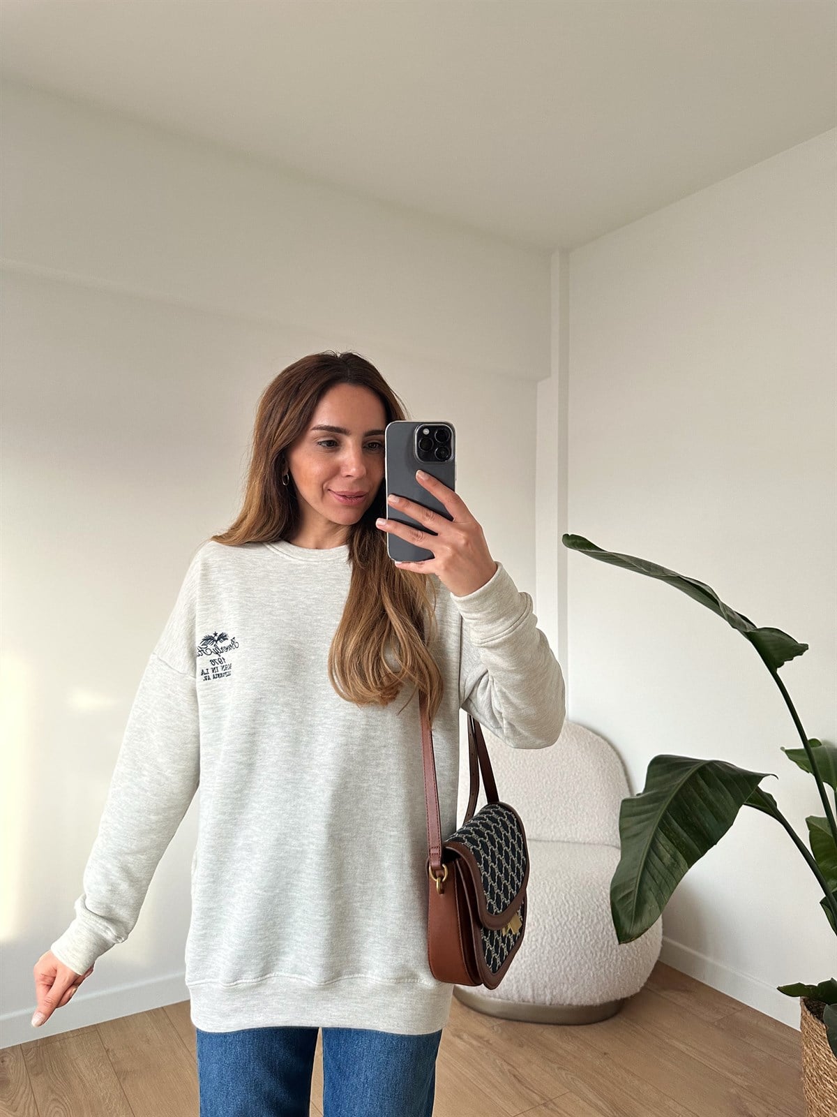 GRİ NAKIŞLI SALAŞ SWEAT