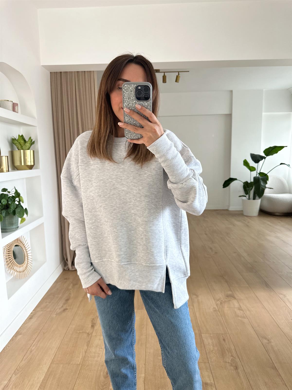 HARPER GRİMELANJ ŞARDONLU TASARIM SWEAT