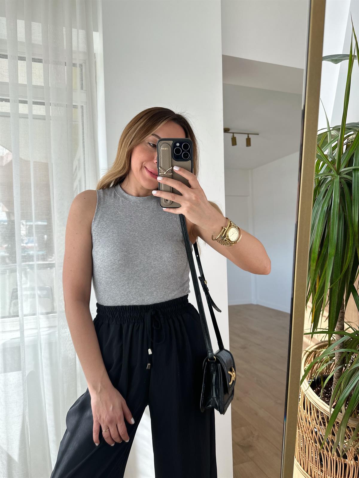 Jane Koyu Gri Bisiklet Yaka Fitilli Atlet · 3