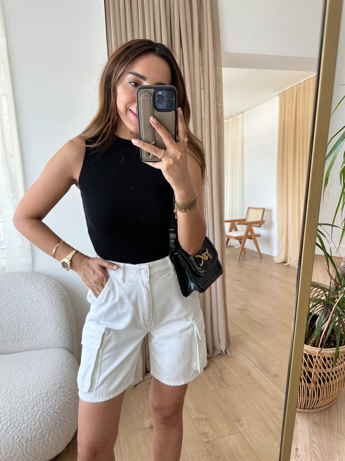 Jane Siyah Bisiklet Yaka Fitilli Atlet · 3