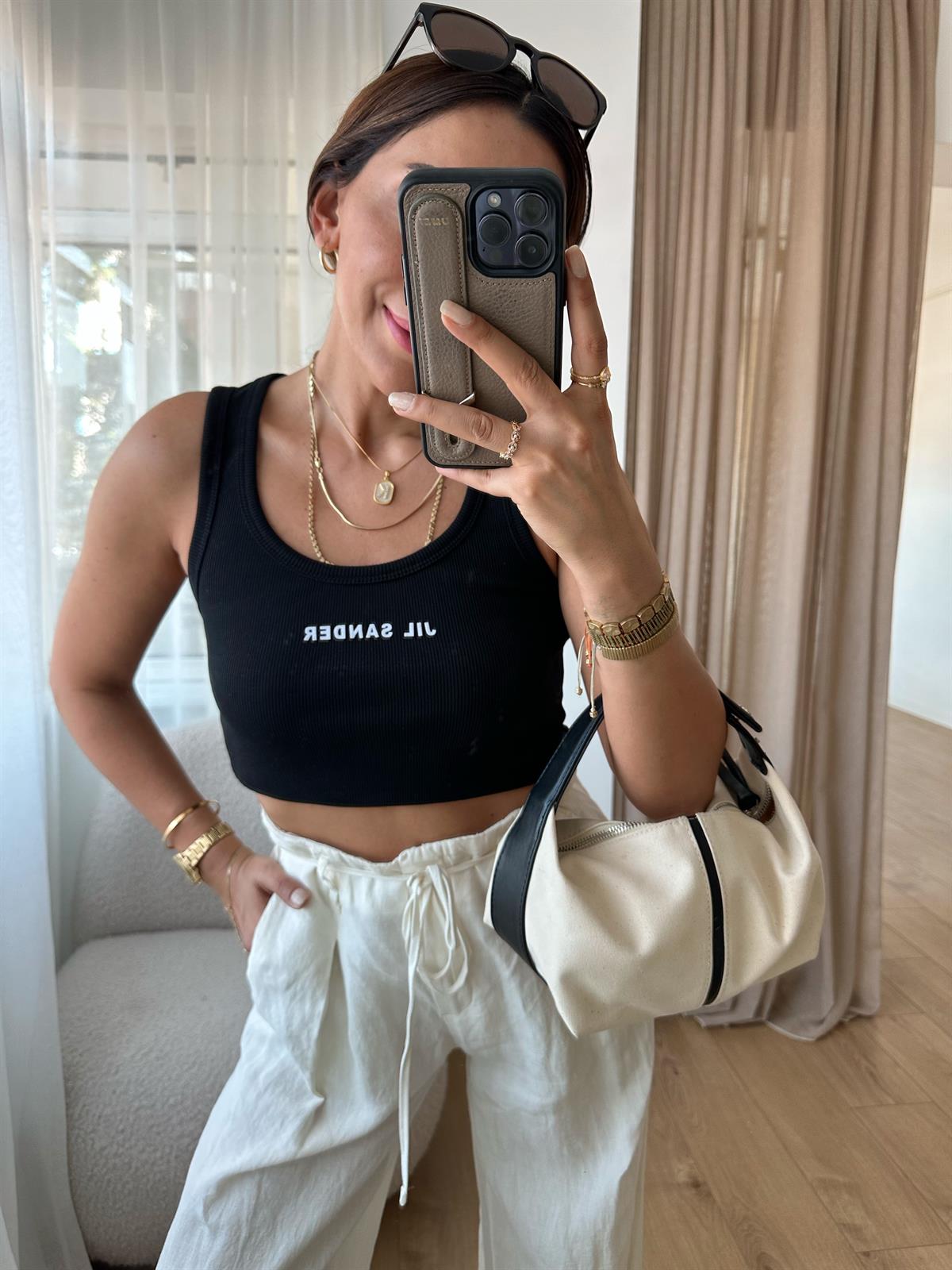 JIL SANDER SİYAH FİTİLLİ PREMİUM ATLET