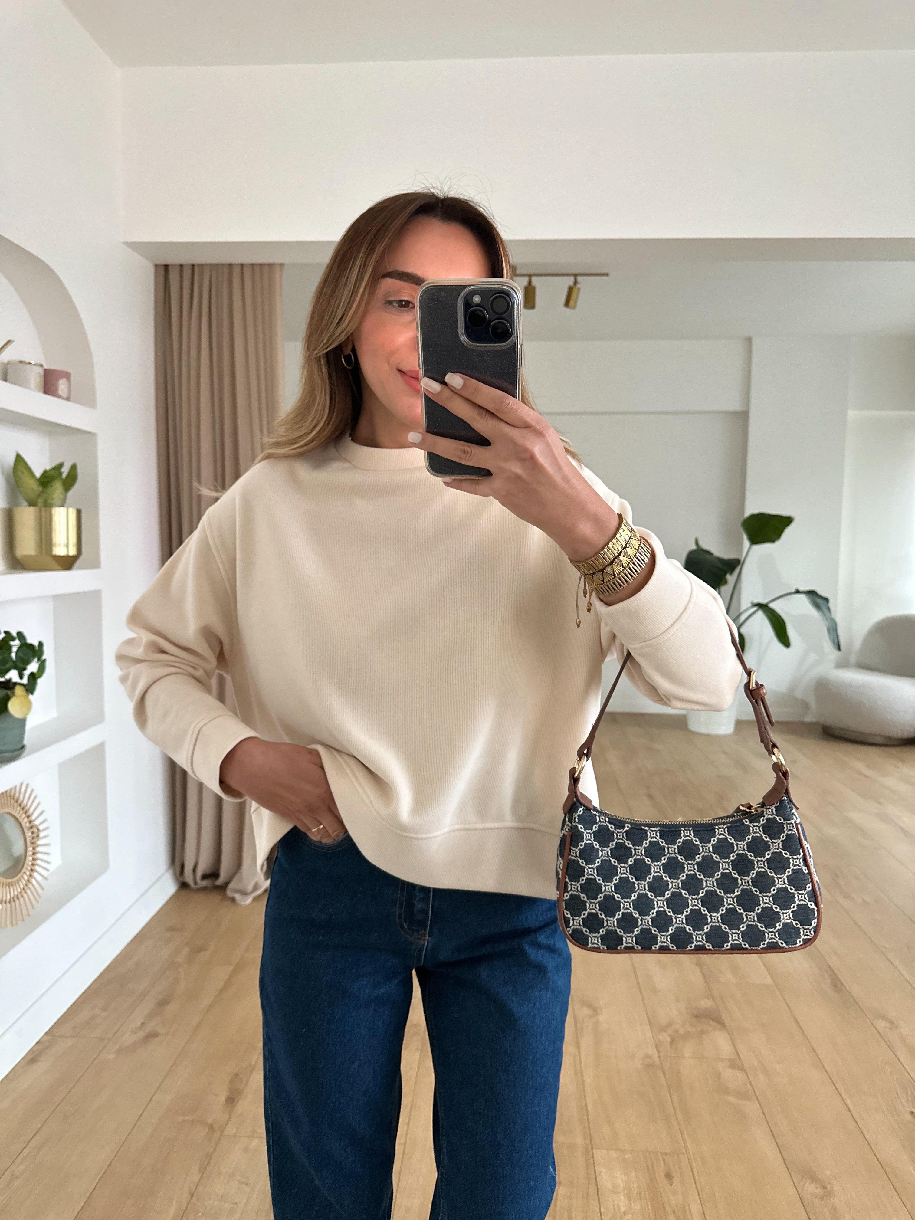 KREM  FİTİLLİ YANI YIRTMAÇLI SWEAT