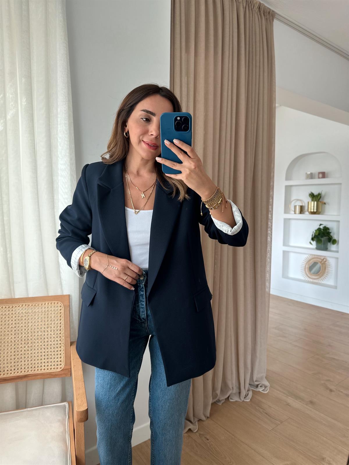 LACİVERT ASTARLI OVERSIZE PREMIUM CEKET