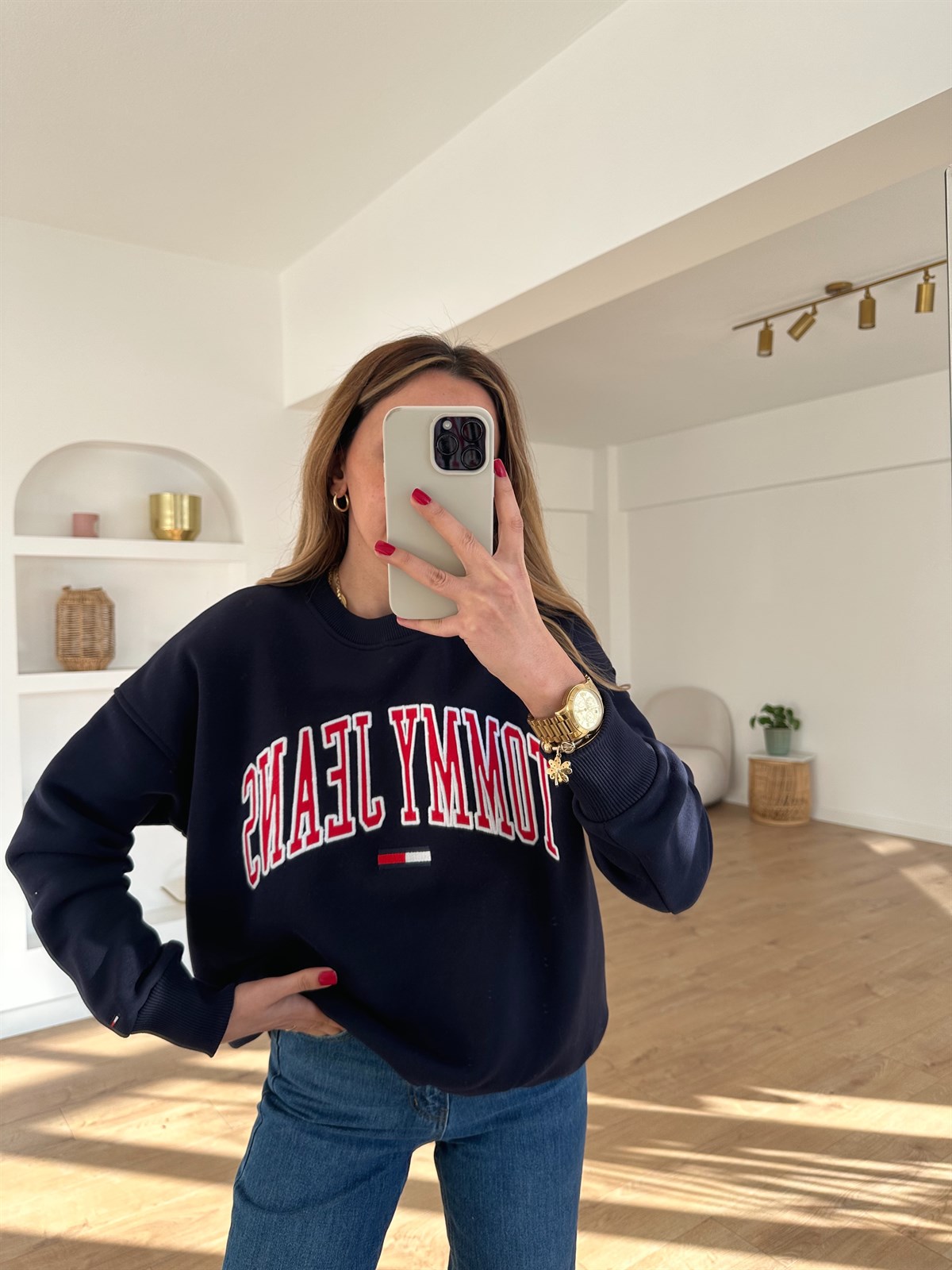 LACİVERT KALIN ŞARDONLU SWEAT 