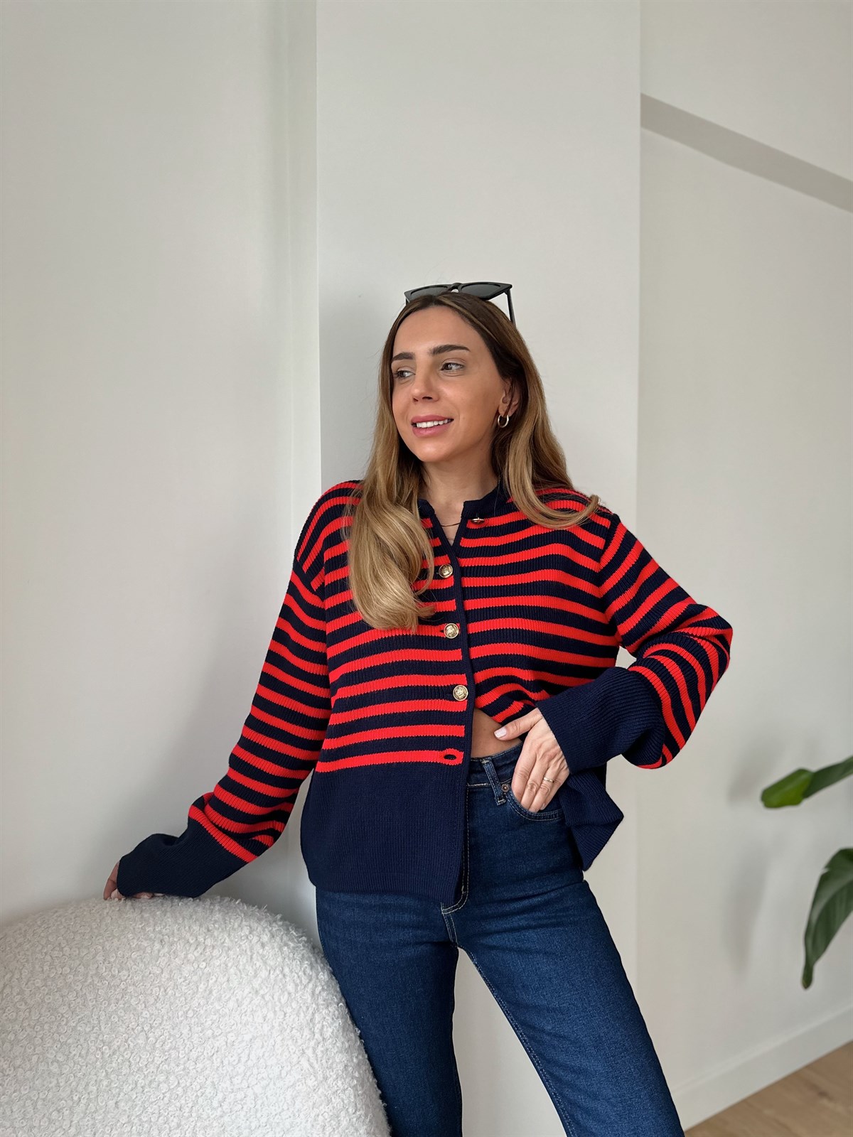 LACİVERT KIRMIZI PREMIUM HIRKA