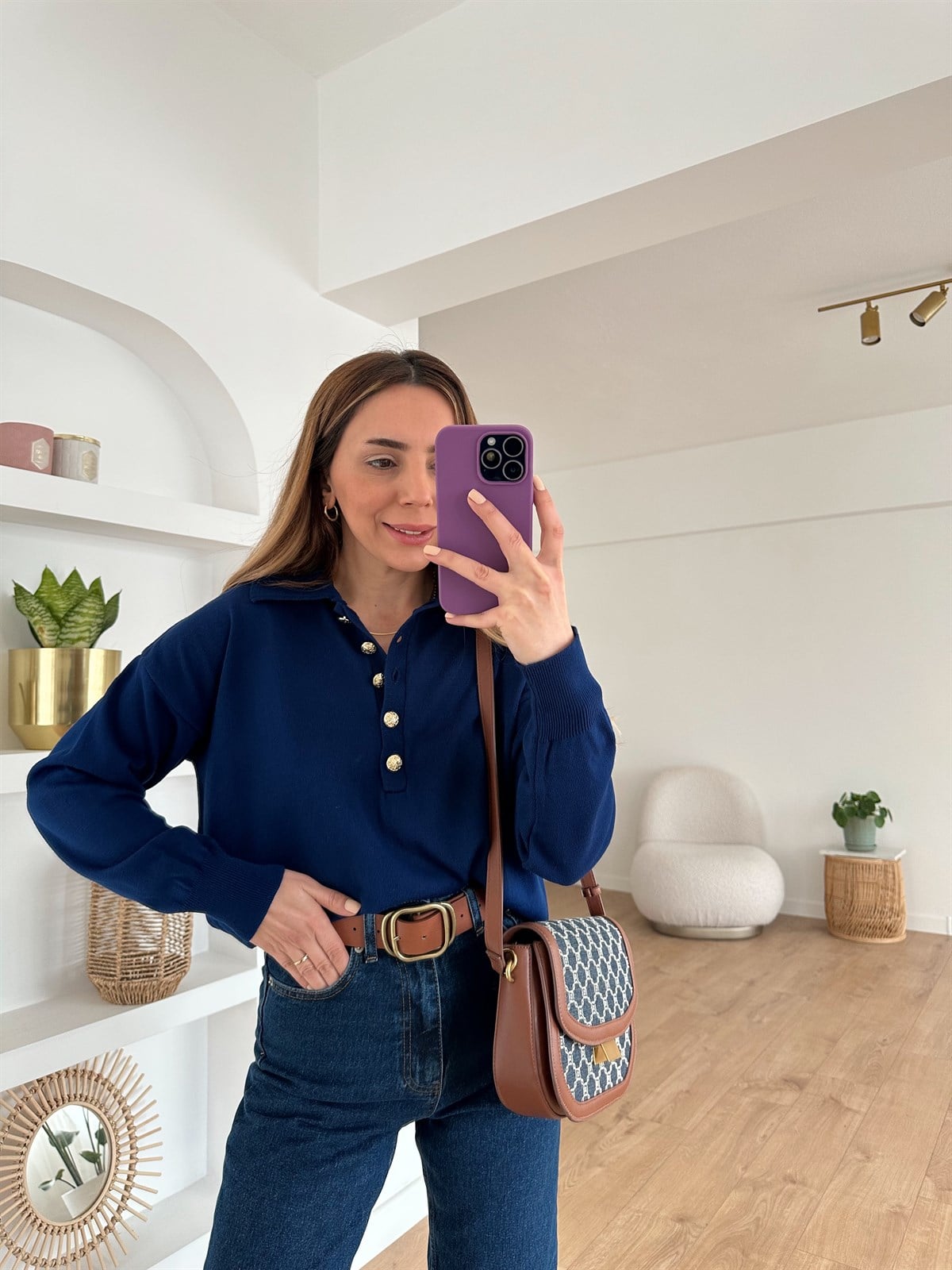LACİVERT POLO YAKA İNCE TRİKO