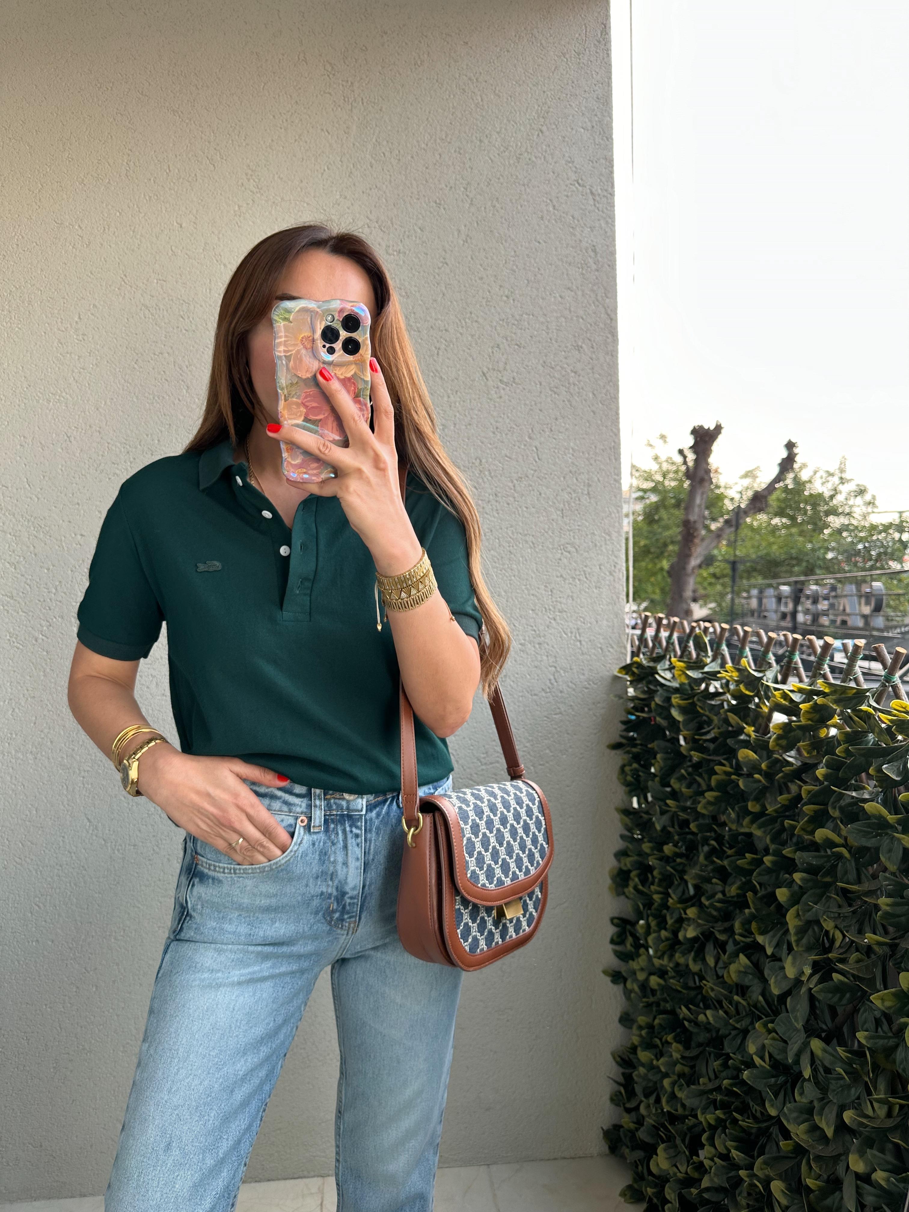 LCST PREMIUM POLO YAKA KOYU YEŞİL %100 PAMUK TİŞÖRT