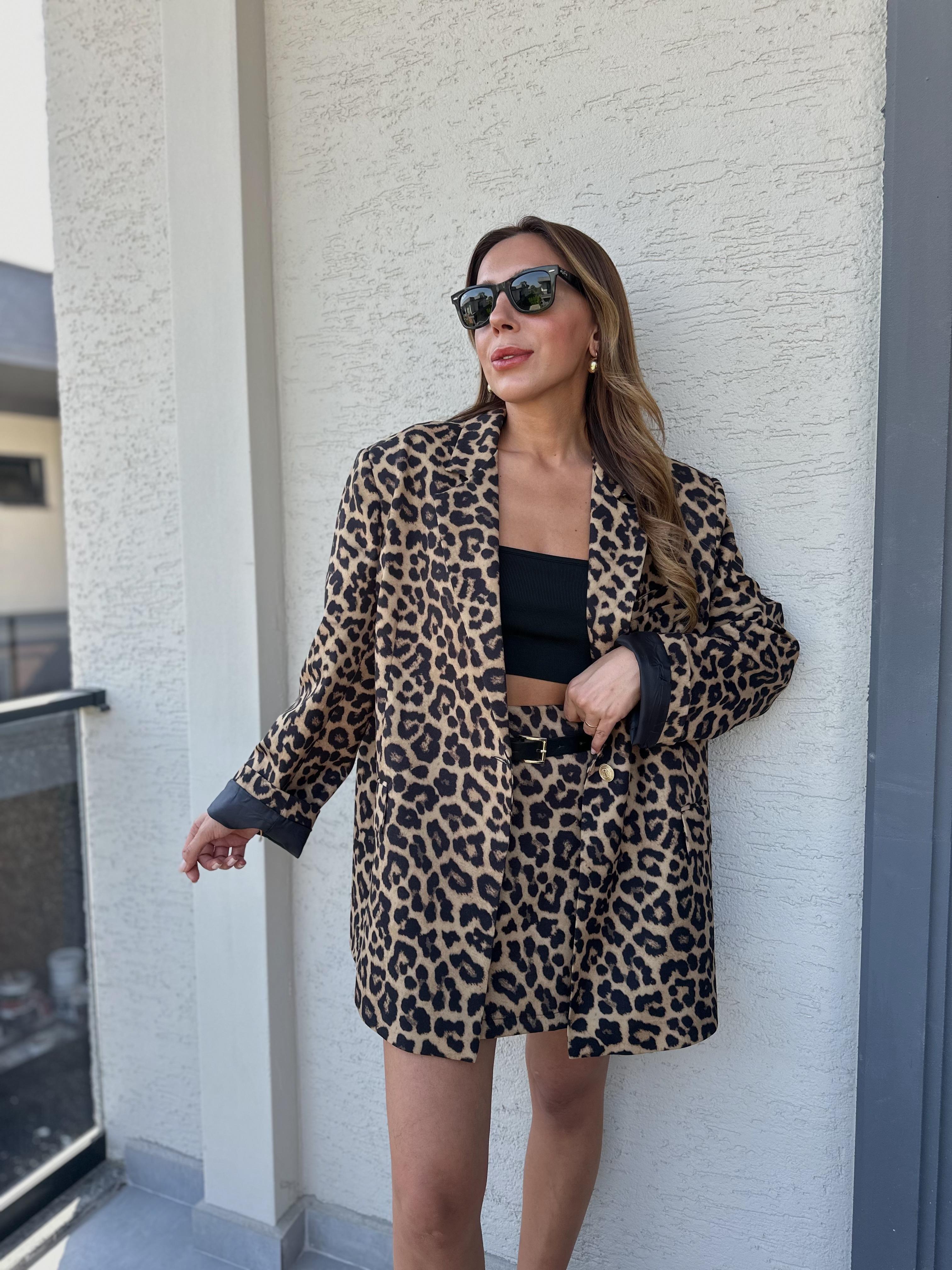 LEOPAR OVERSIZE ASTARLI BLAZER CEKET