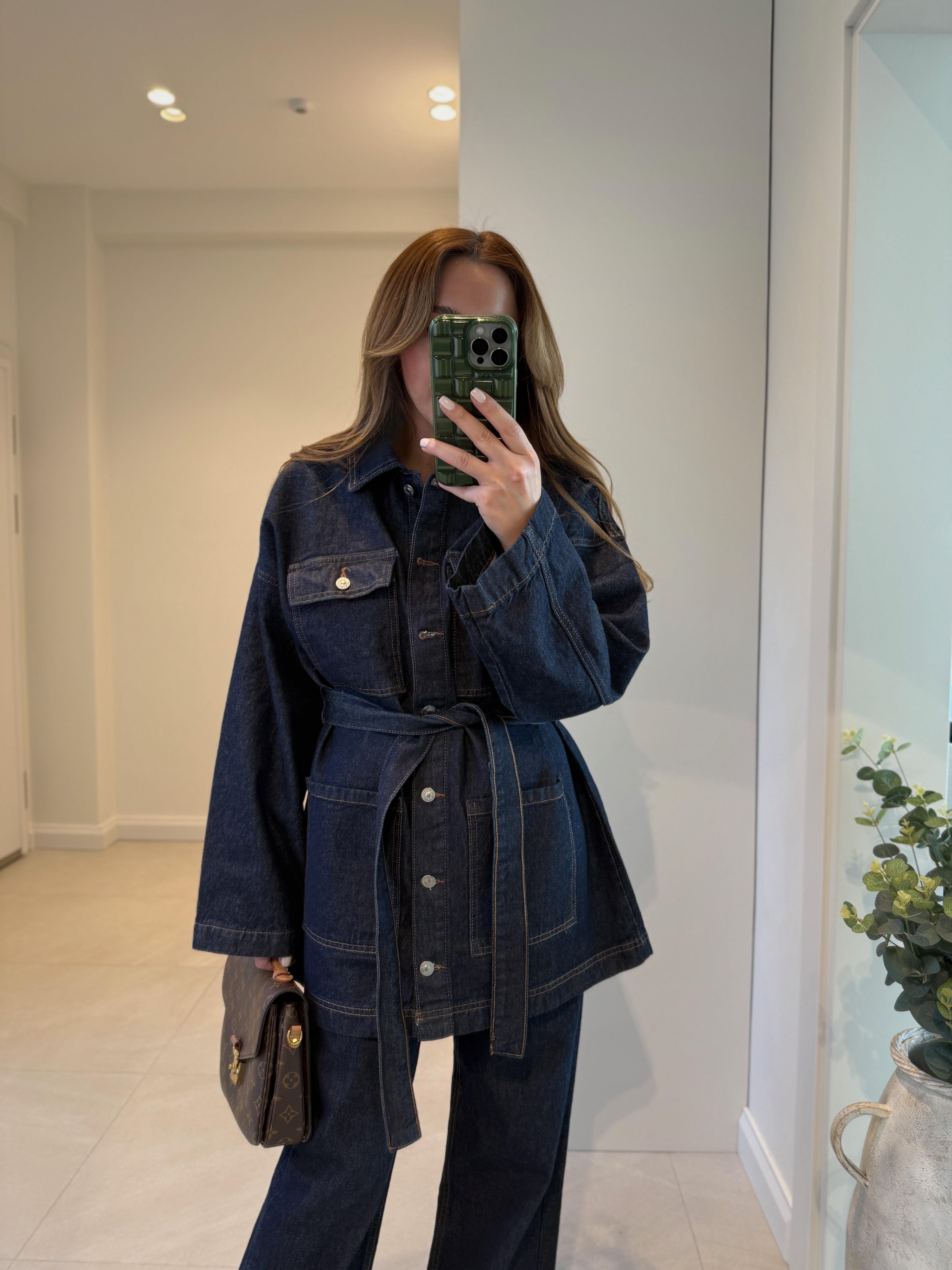 Low 0210 Kuşaklı Denim Ceket