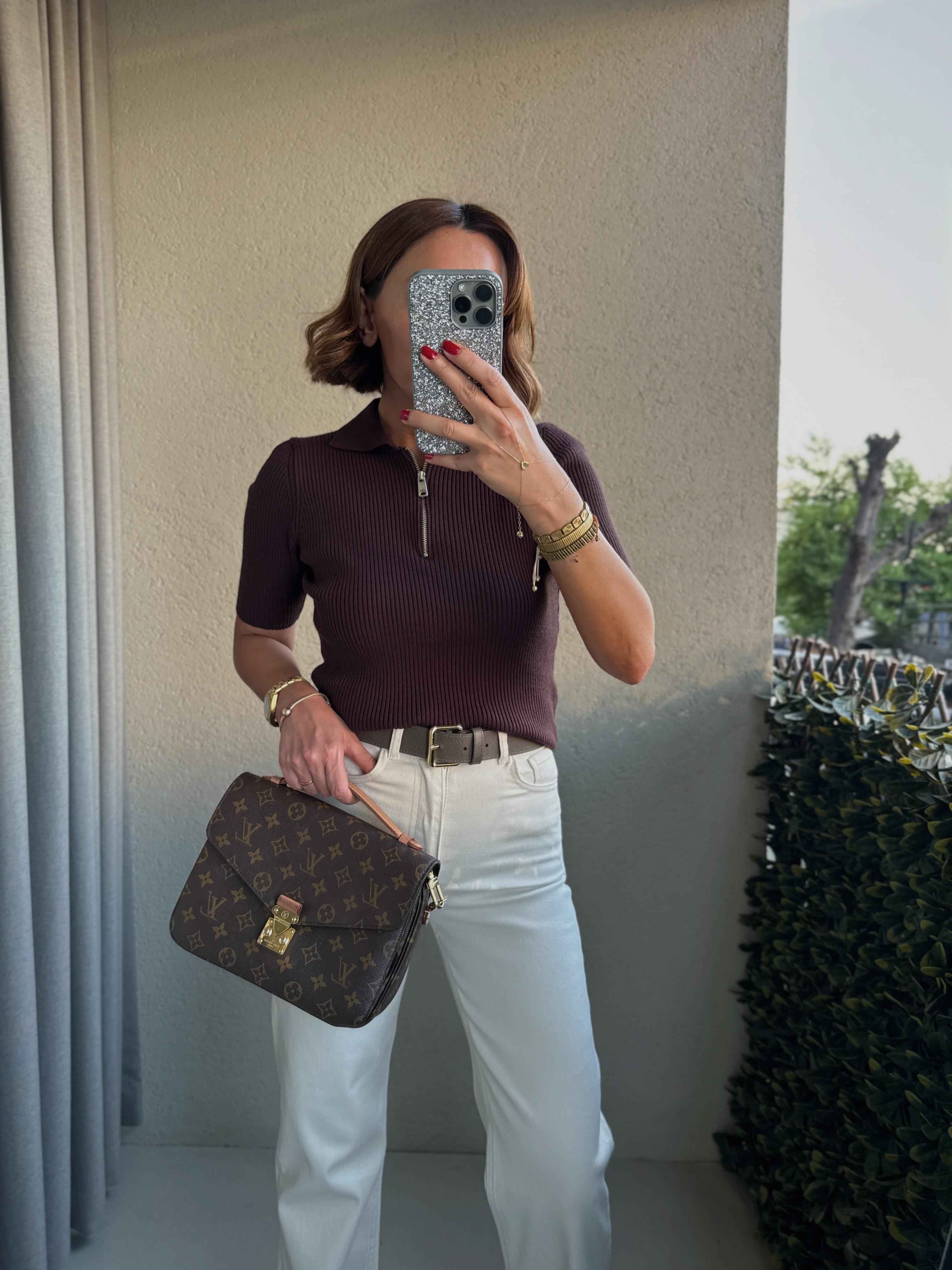 Low 0319 Acı Kahve Fermuarlı Crop Triko Bluz