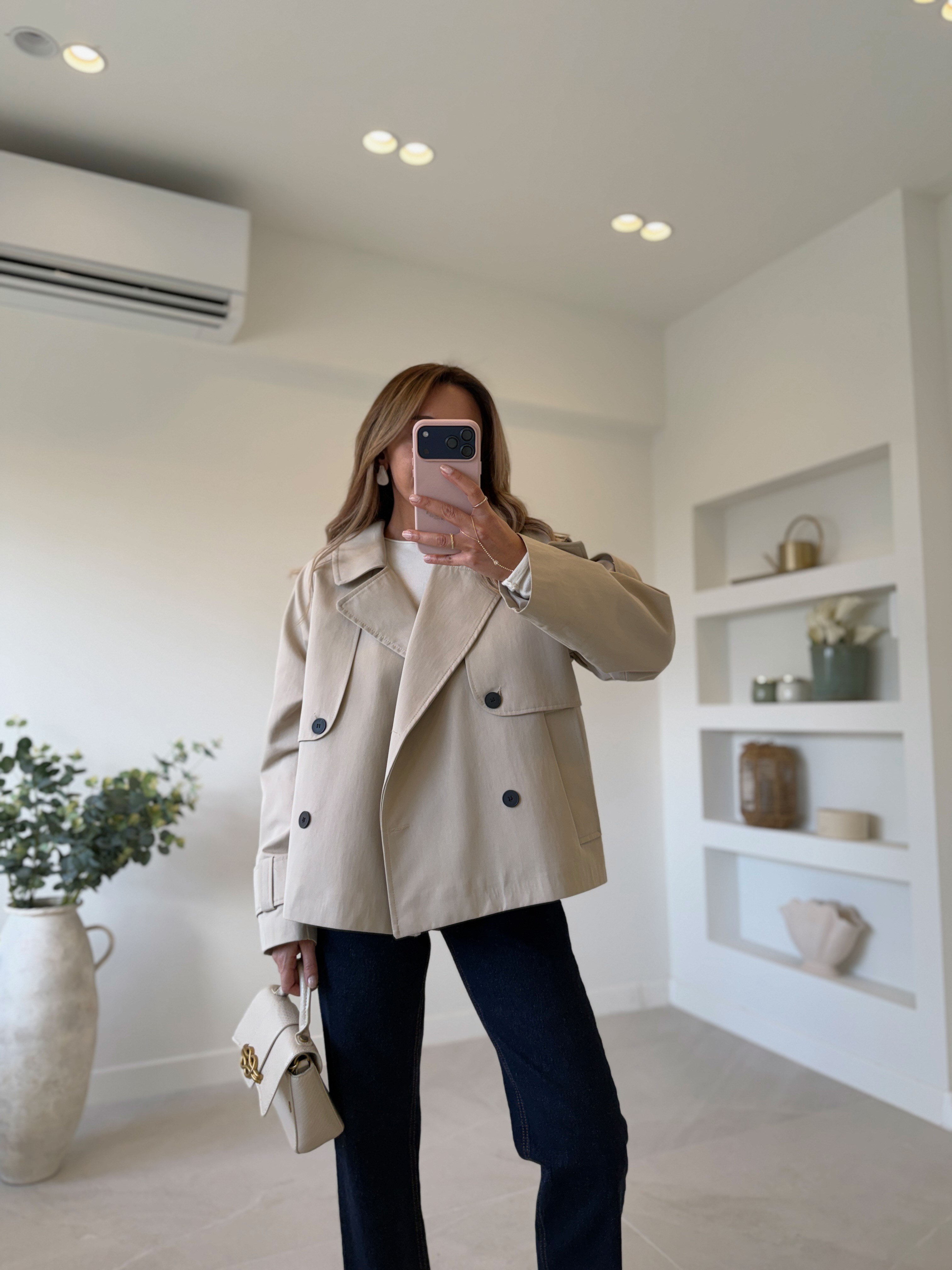 Low 0606 Tensel Gabardin Taş Trenchcoat