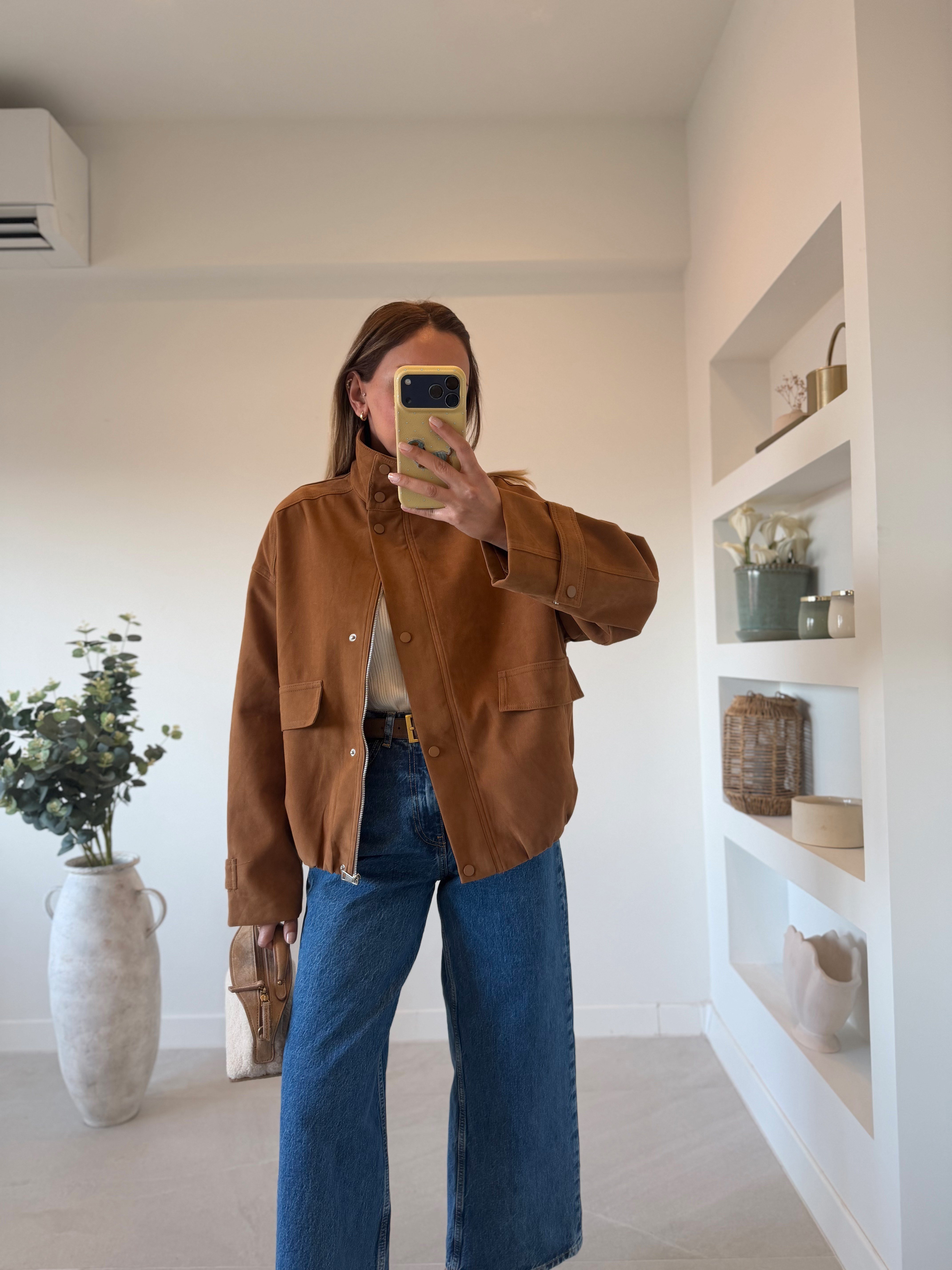 Low 5154 Süet Camel Bomber Ceket