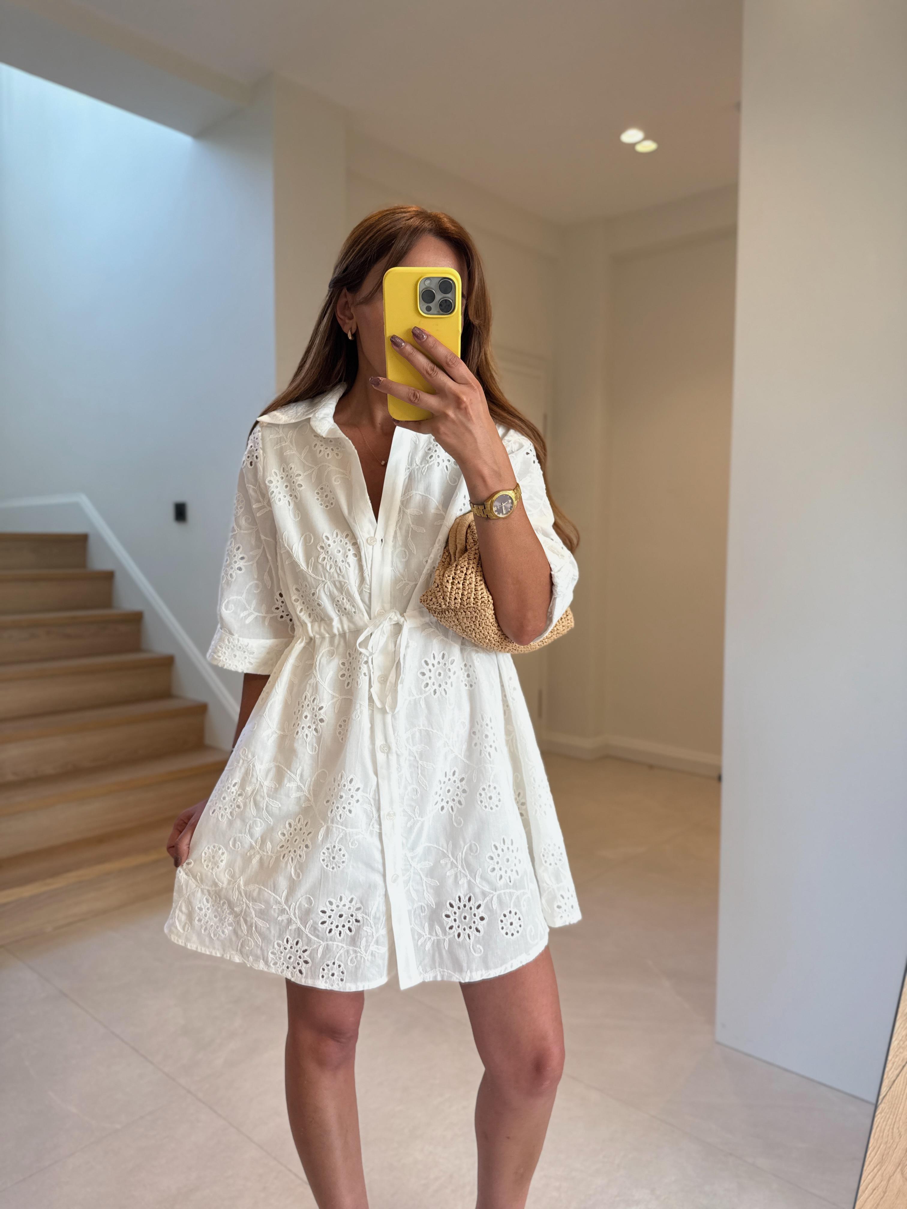 Low 8212 Ekru Güpür Gömlek Elbise