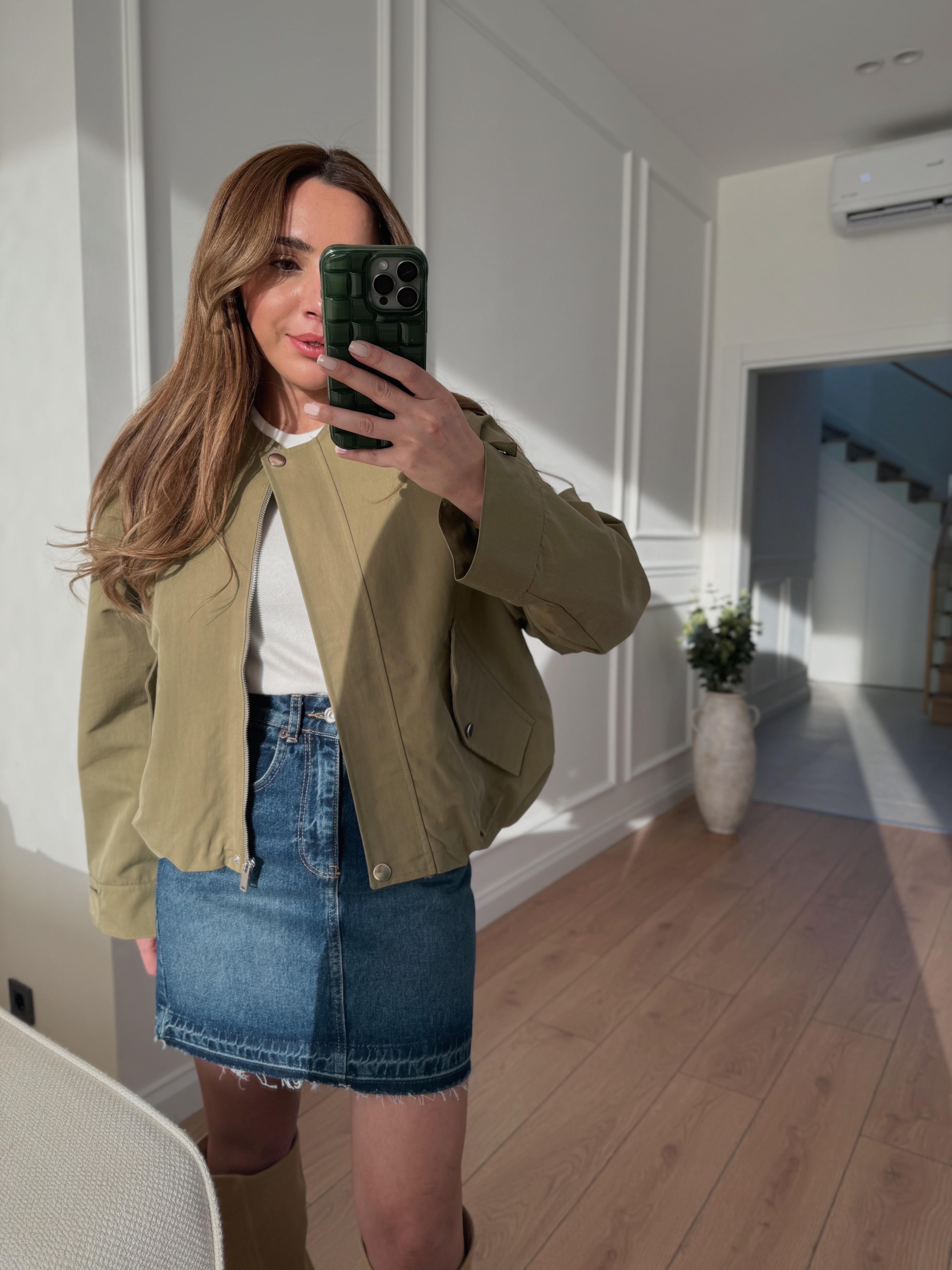 Low Haki Tensel Gabardin Bomber Ceket