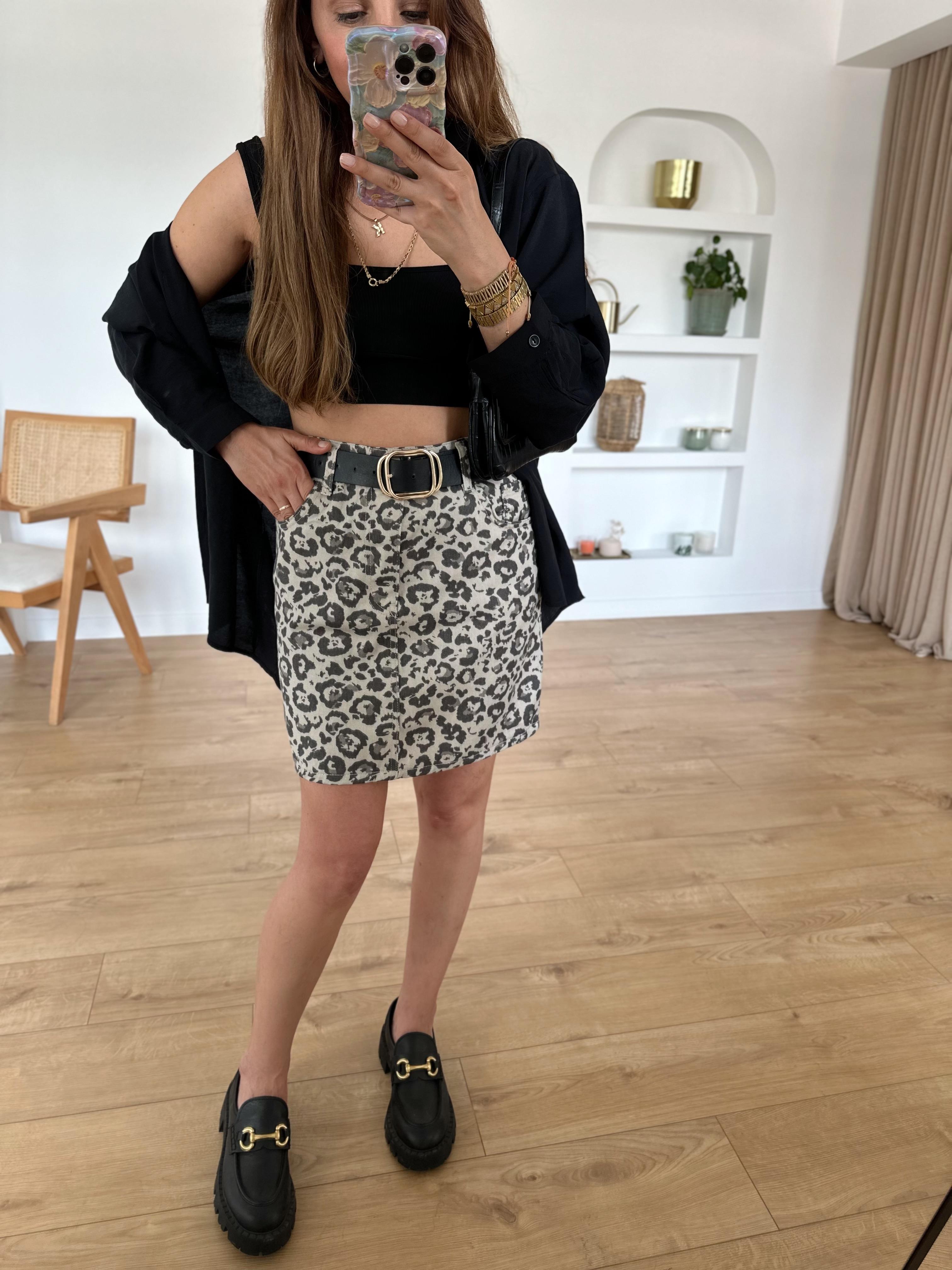 LOW LEOPAR DESENLİ MİNİ ETEK