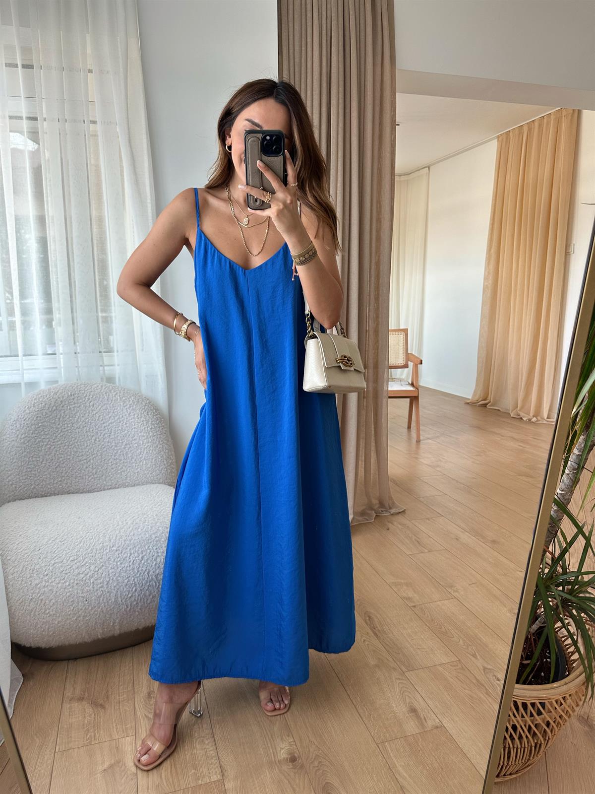 MANDY SAKS ASKILARI AYARLANABİLİR TENSEL ELBİSE